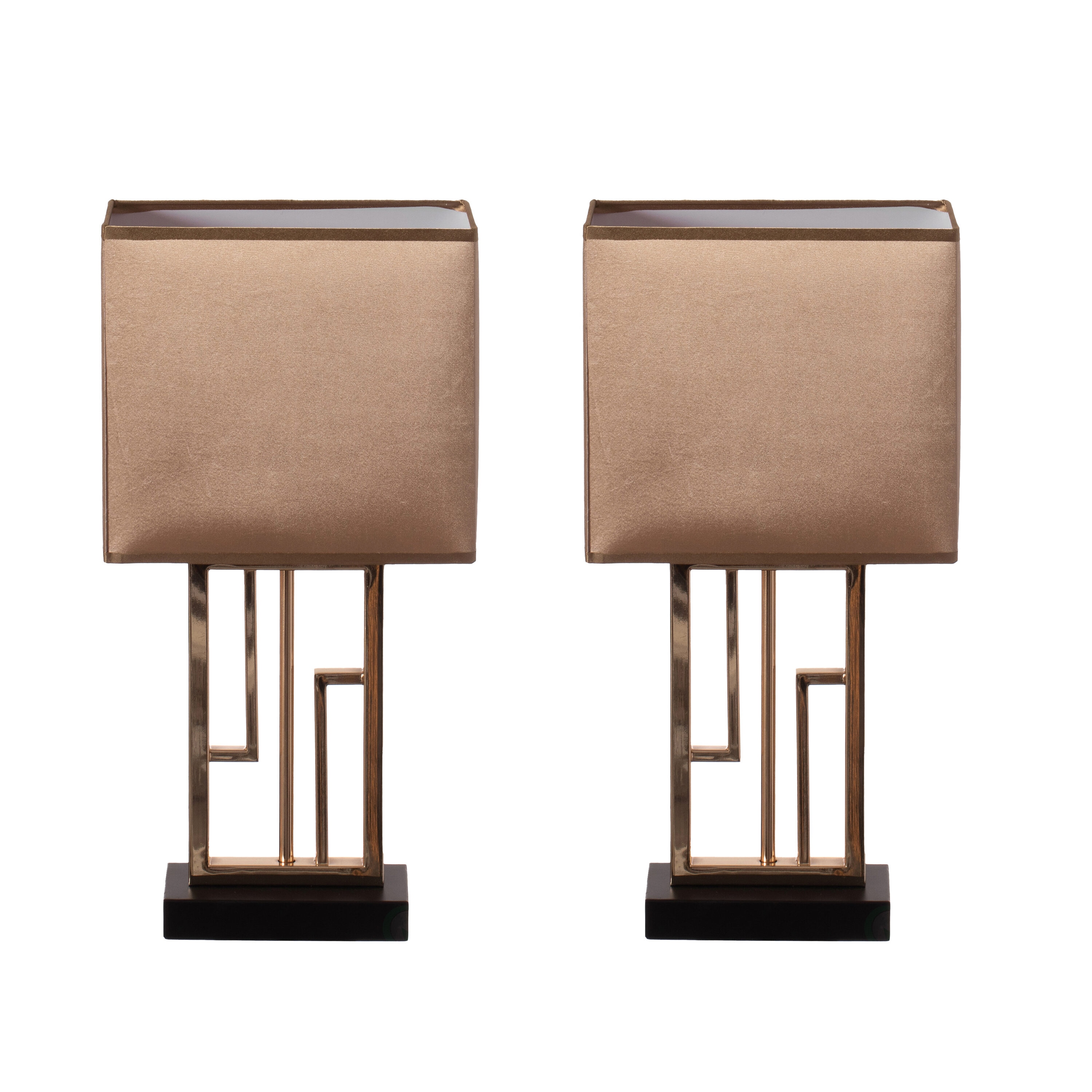 Quickway Imports QI004583.2 Table Lamps 17.25-in Gold LED Incandescent On/Off switch Table Lamp with Acrylic Shade 2 -Set