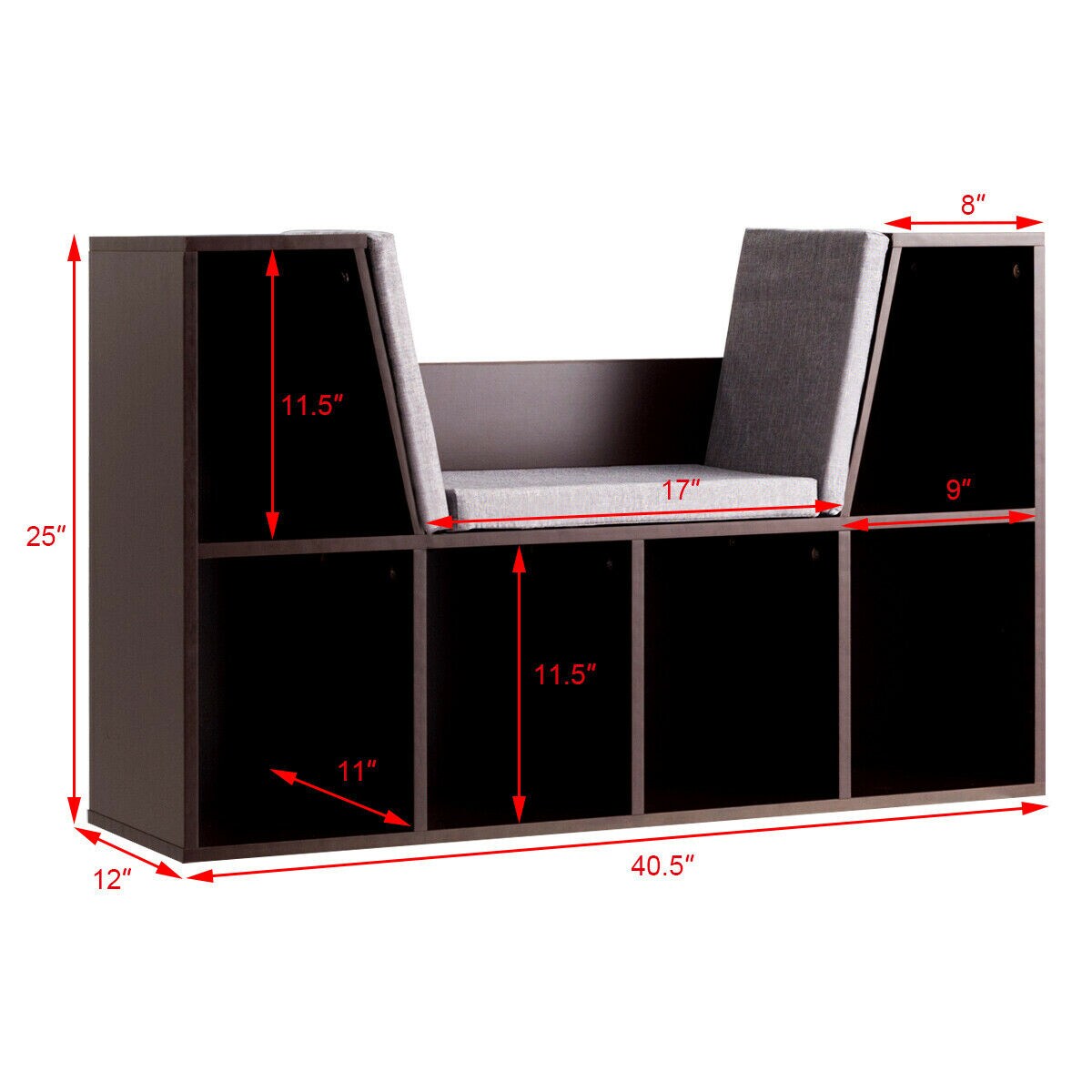 Goplus 25-in H x 12-in W x 40.5-in D Brown Wood 6 Cube Organizer in the  Cube Storage Organizers department at