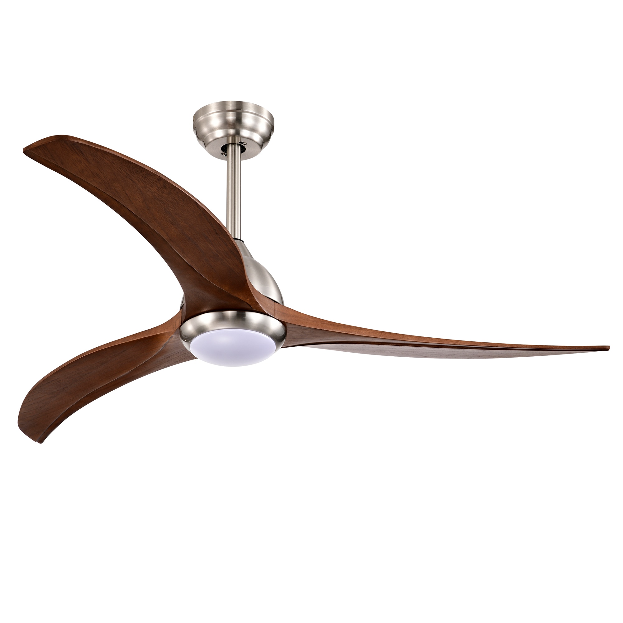 LTMATE LSY52EDC5003R-SN JAZAVA 52-in Integrated LED Nickel with Matte Blades Fandelier Ceiling Fan With Light and Remote ( 3 -Blade )