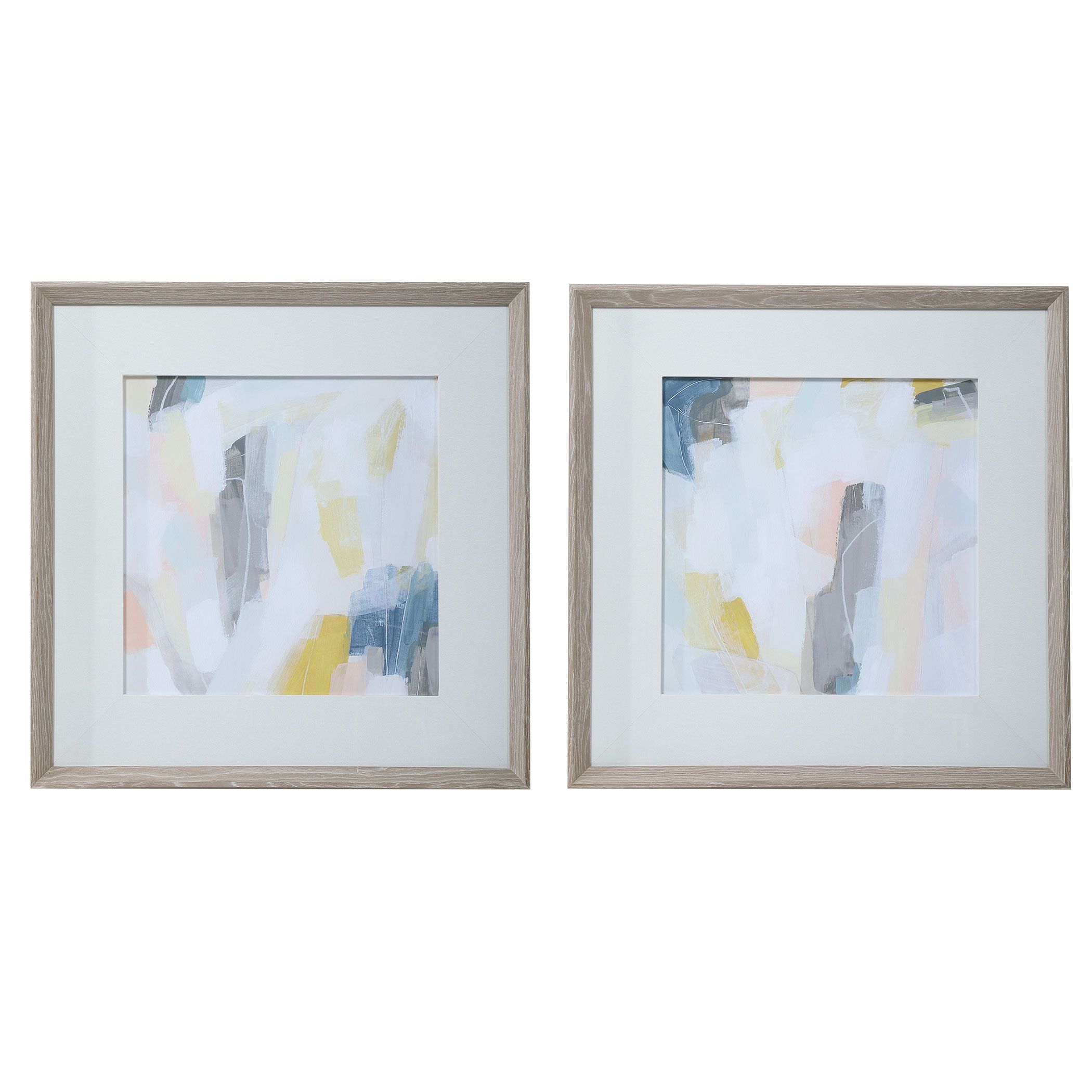 Global Direct 41623 Fractal Pastel June Erica Vess Gray Wood Framed 30.25-in H x 30.25-in W Abstract Wood Print