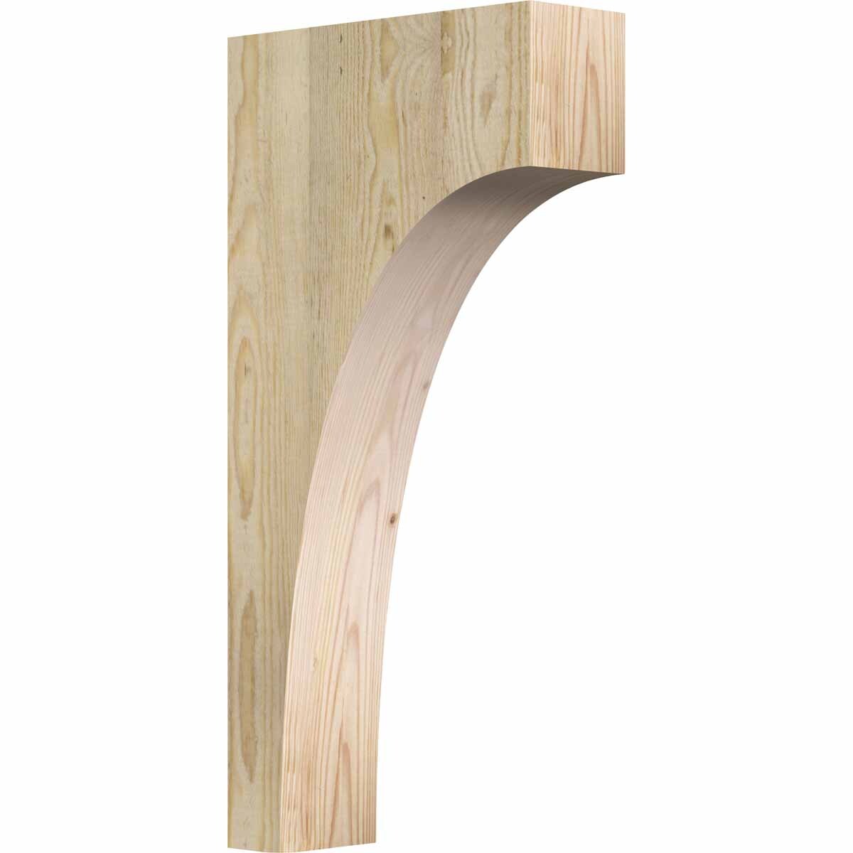 Ekena Millwork COR04X12X24HUN00RDF 4-in x 12-in x 24-in Huntington Unfinished Douglas Fir Wood Paintable/Stainable Corbel