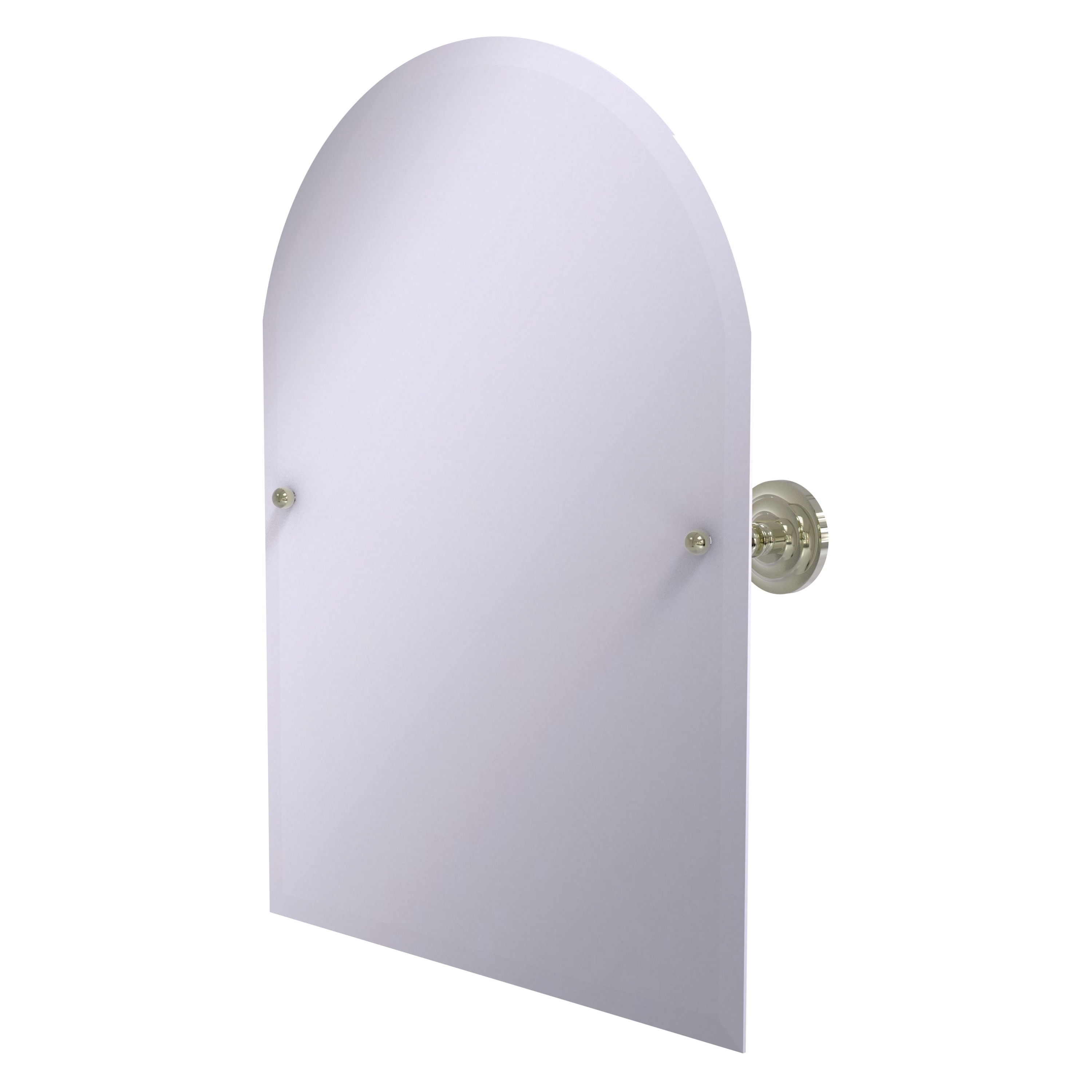 Allied Brass PQN-94-PNI Prestige Que New 26-Inches x 29-Inches Beveled Frameless Arch Tilting Bathroom Vanity Mirror ( Polished Nickel )