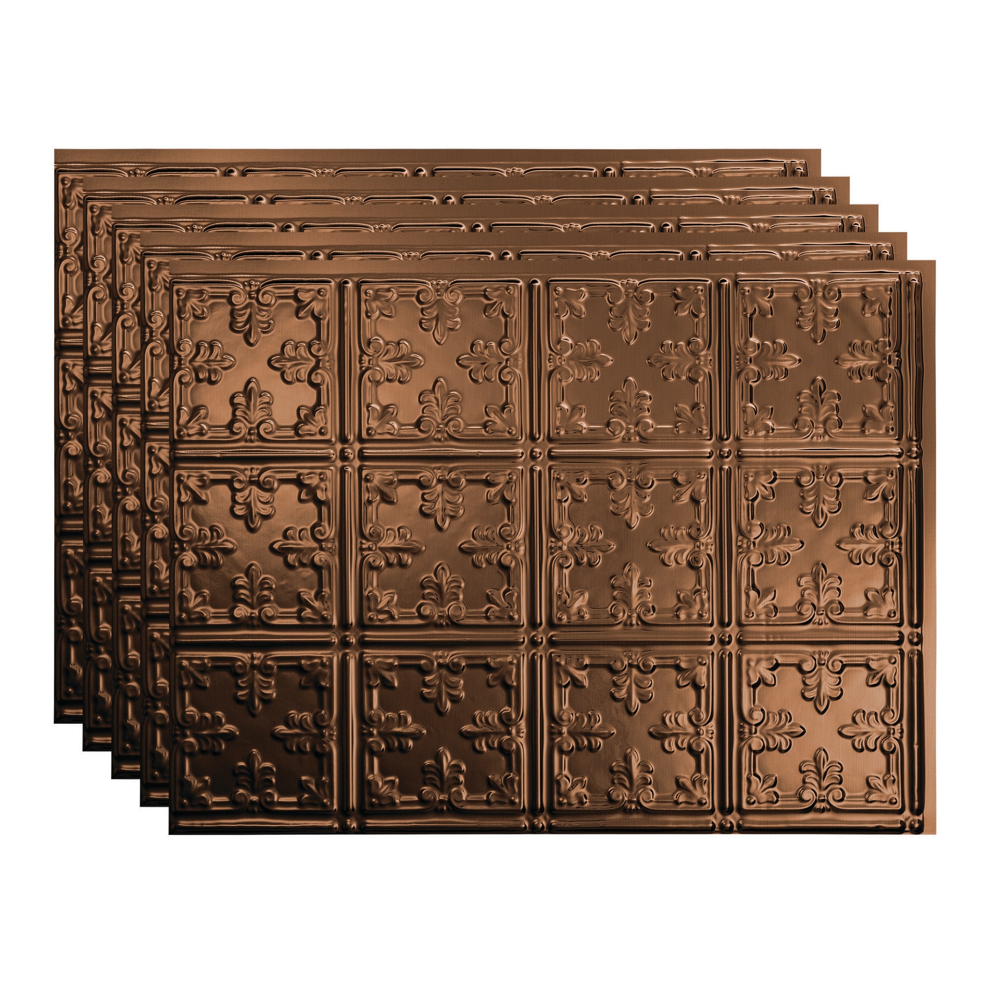 Fasade PB5726 Traditional 10 18.25-in x 24.25-in Vinyl Oil-Rubbed Bronze Backsplash Panels 5.0 -Pack