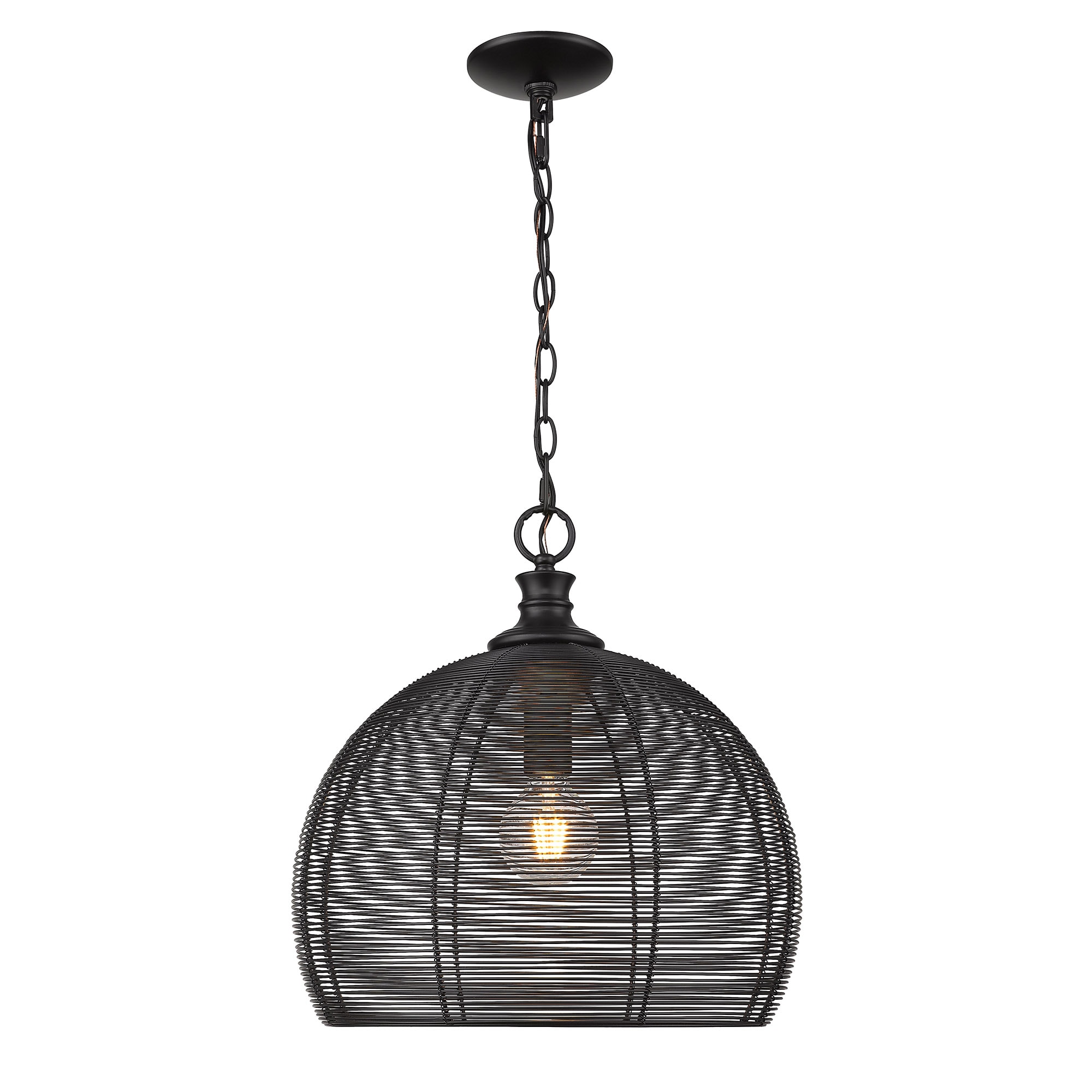 Golden Lighting 6802-M BLK Pendant-Lights - View #2