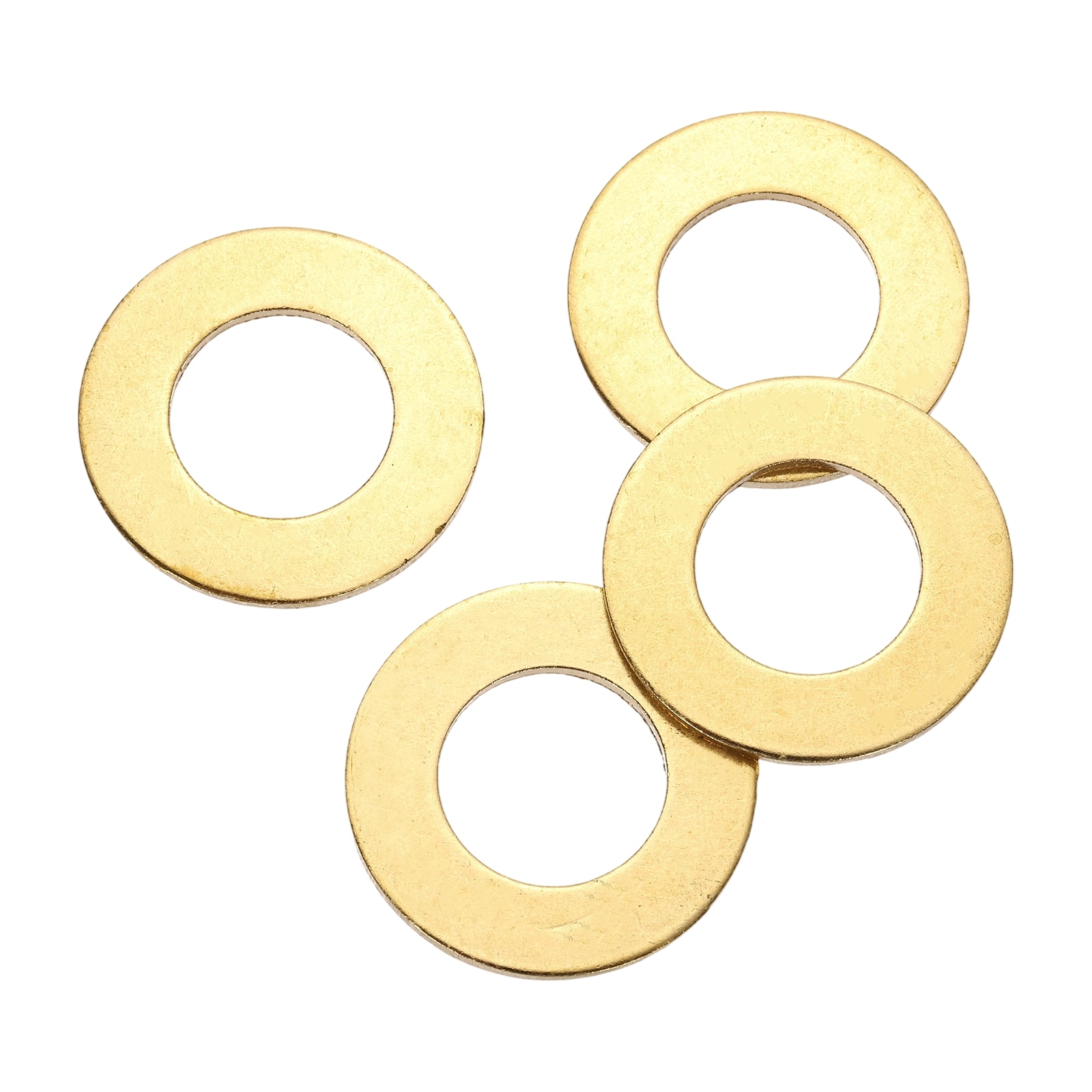 PATIKIL M18x34x2mm Flat Washers 4pcs Brass Automotive Drain Plug Gaskets Flat Ring Oil Crush Washer Spacers for Faucets Garden Bolts Screws Hose Golden