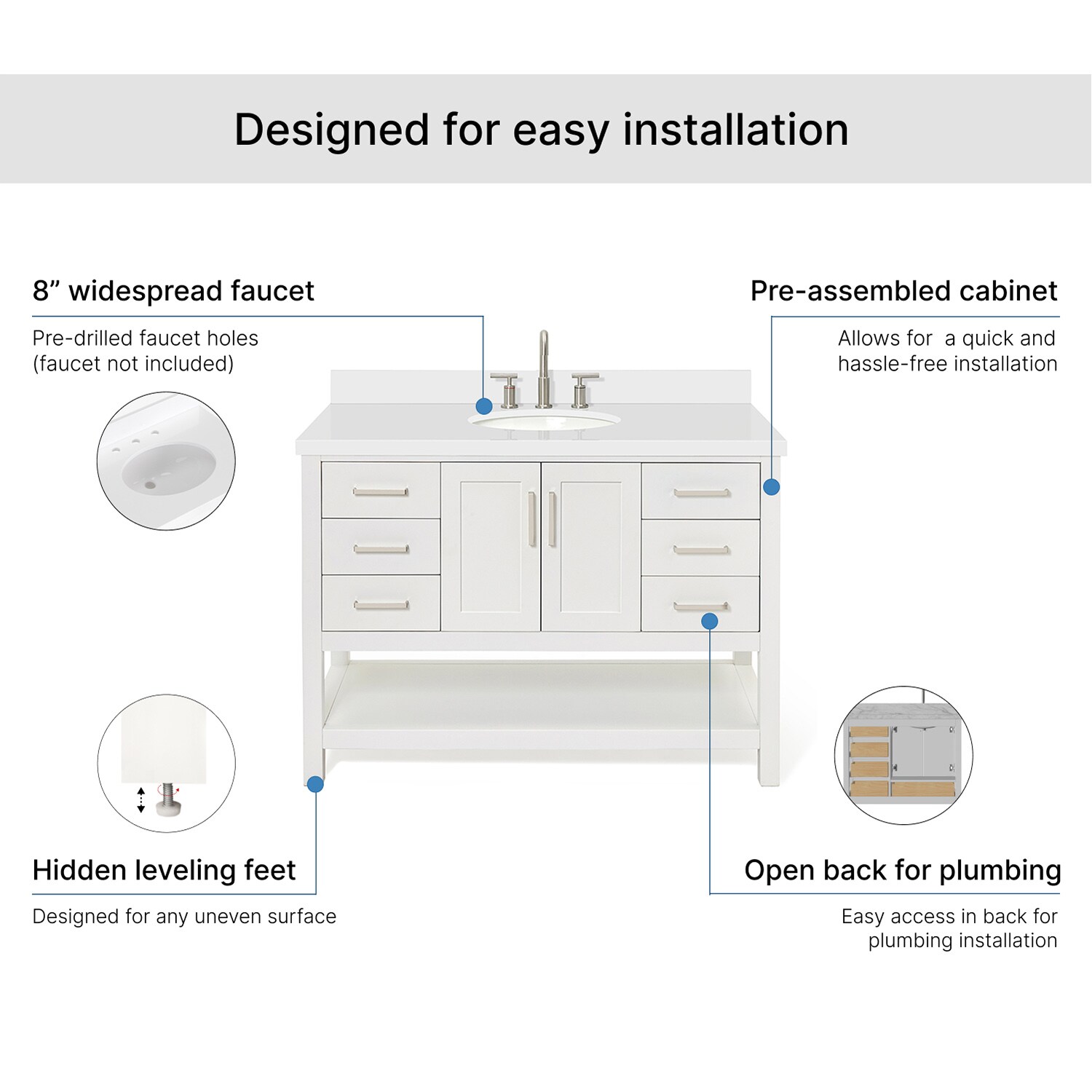 ARIEL S049SWQOVOWHT Bath-Vanity-Combo - View #6