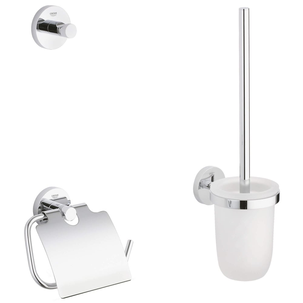 GROHE Essentials 3-in-1 Accessory Set in Chrome