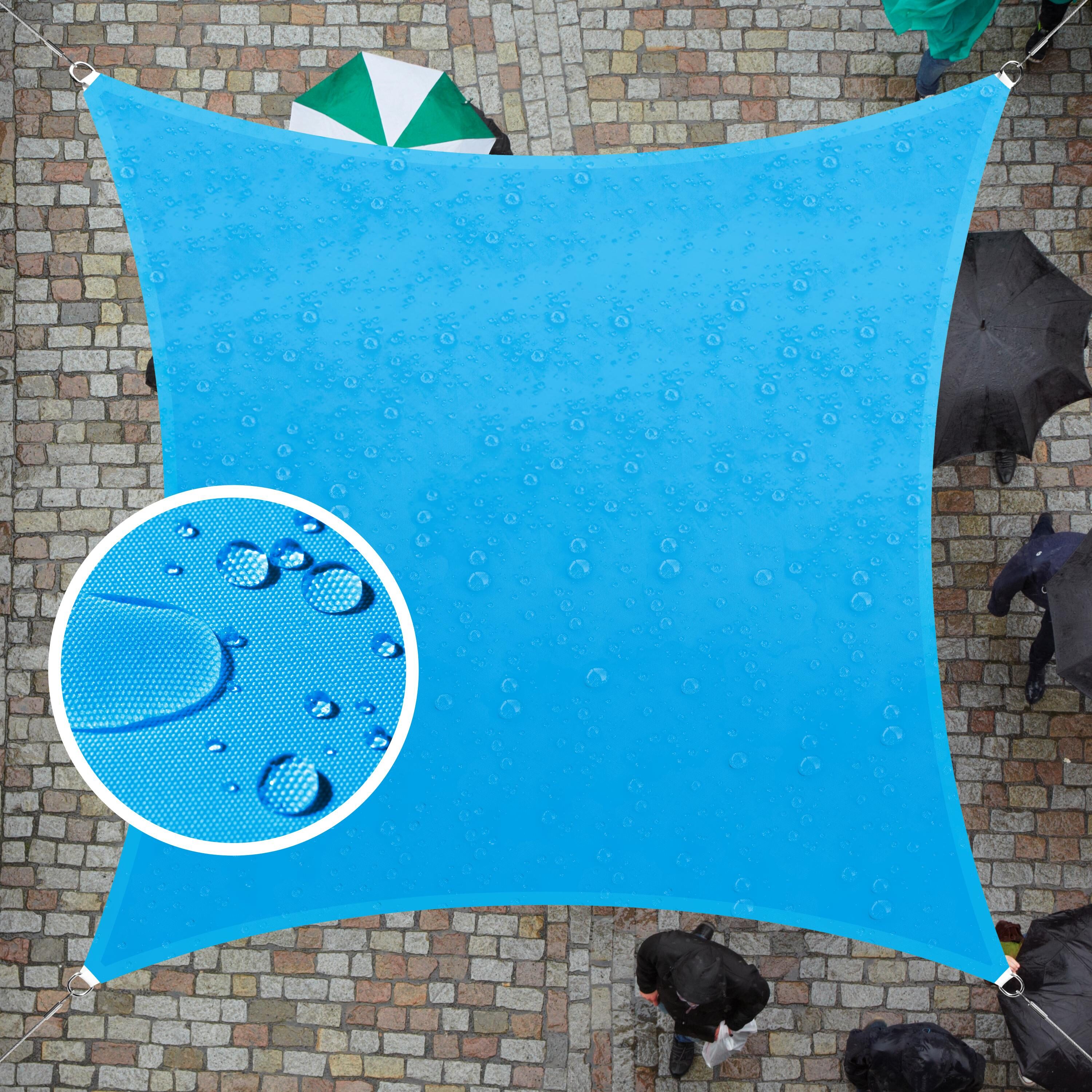 ColourTree TADS14-6 Waterproof Square Shade Sail 14-ft x 14-ft Blue Shade sail