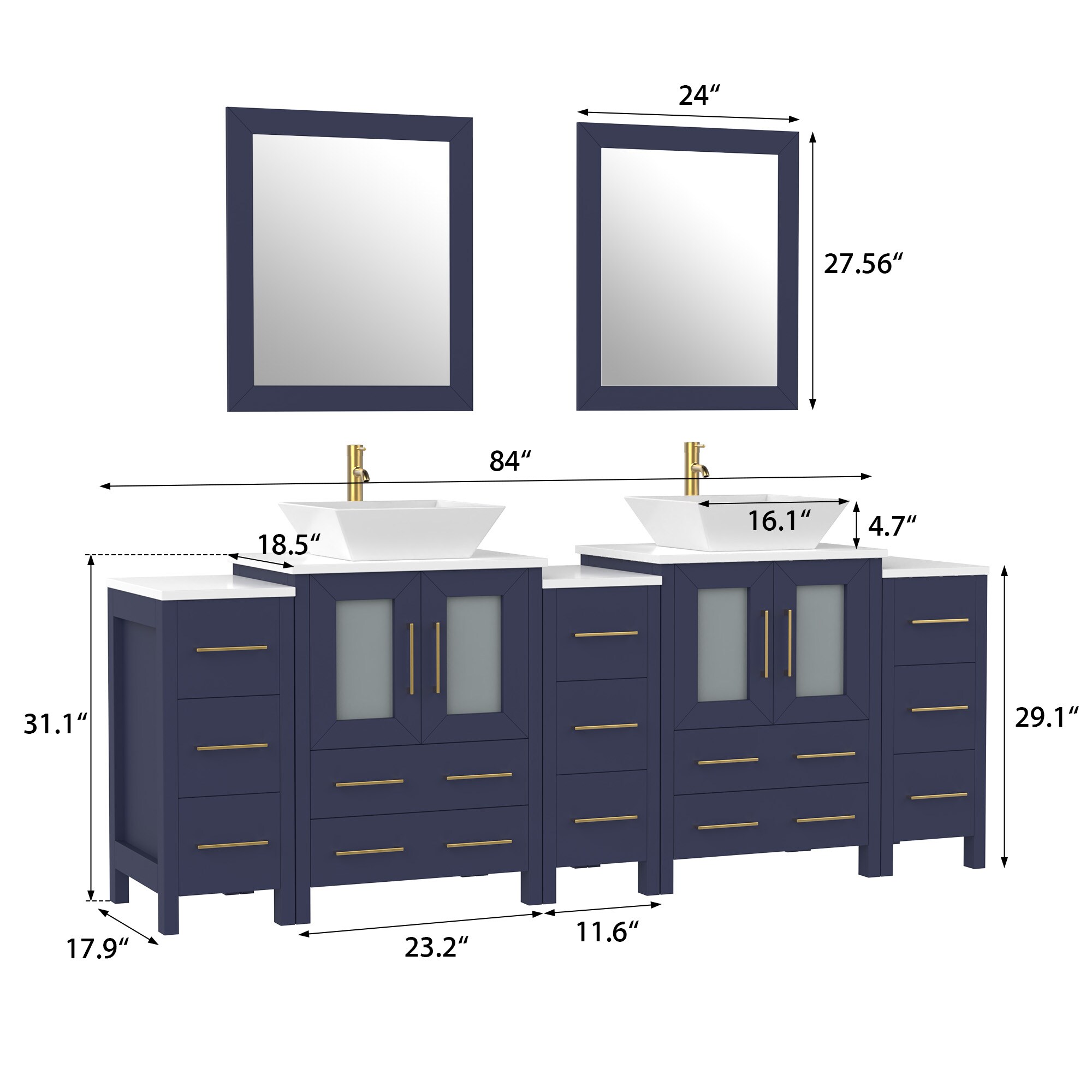 Vanity Art VA3124-84B Bath-Vanity-Combo - View #11