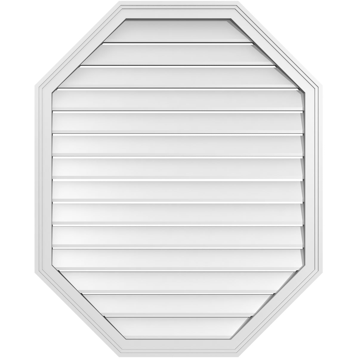 Ekena Millwork GVPOV34X4202SF 34-Inches x 42-Inches Off-white Octagon PVC Gable Louver Vent