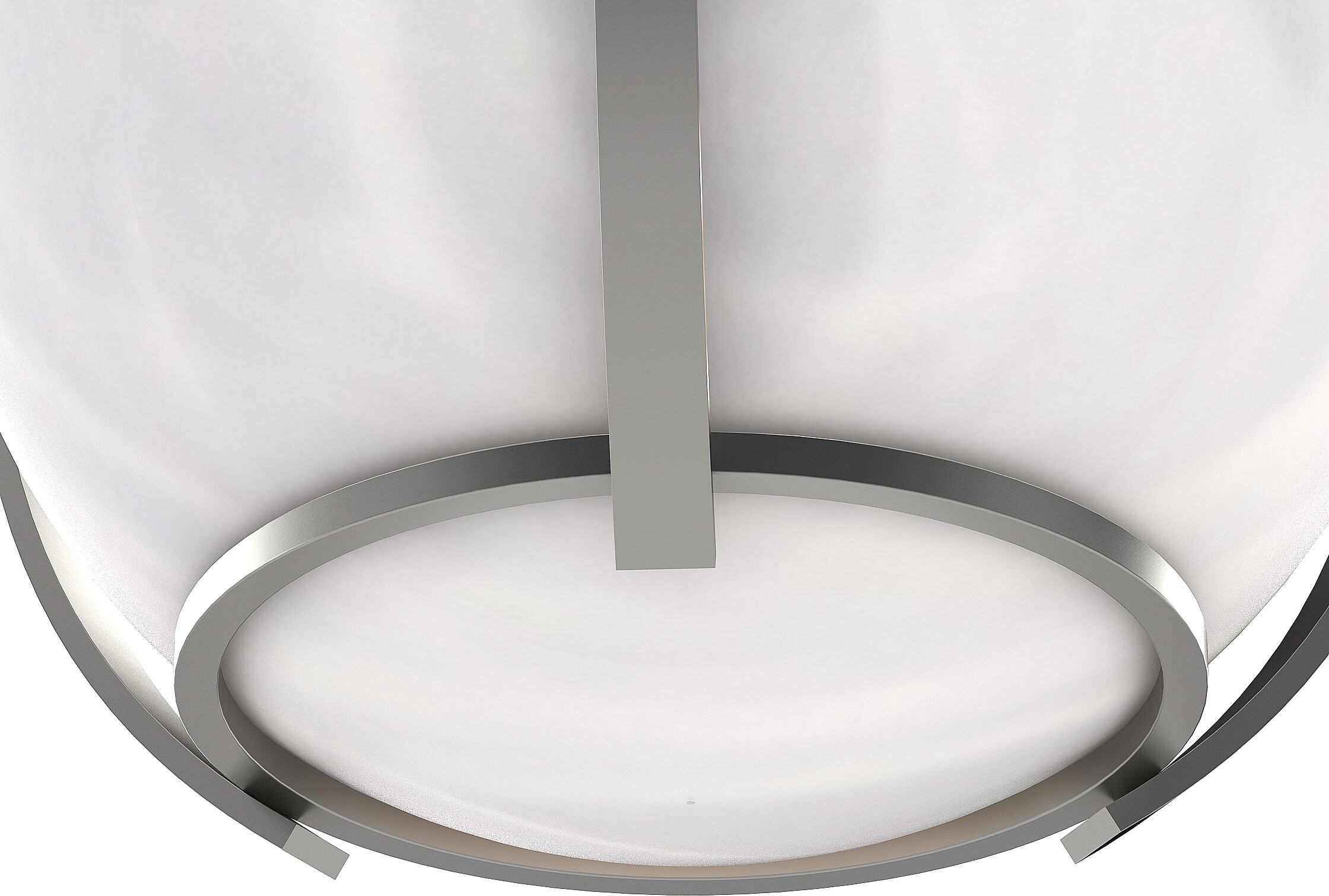 Brushed Nickel Alabaster Glass Semi-Flush Mount Light