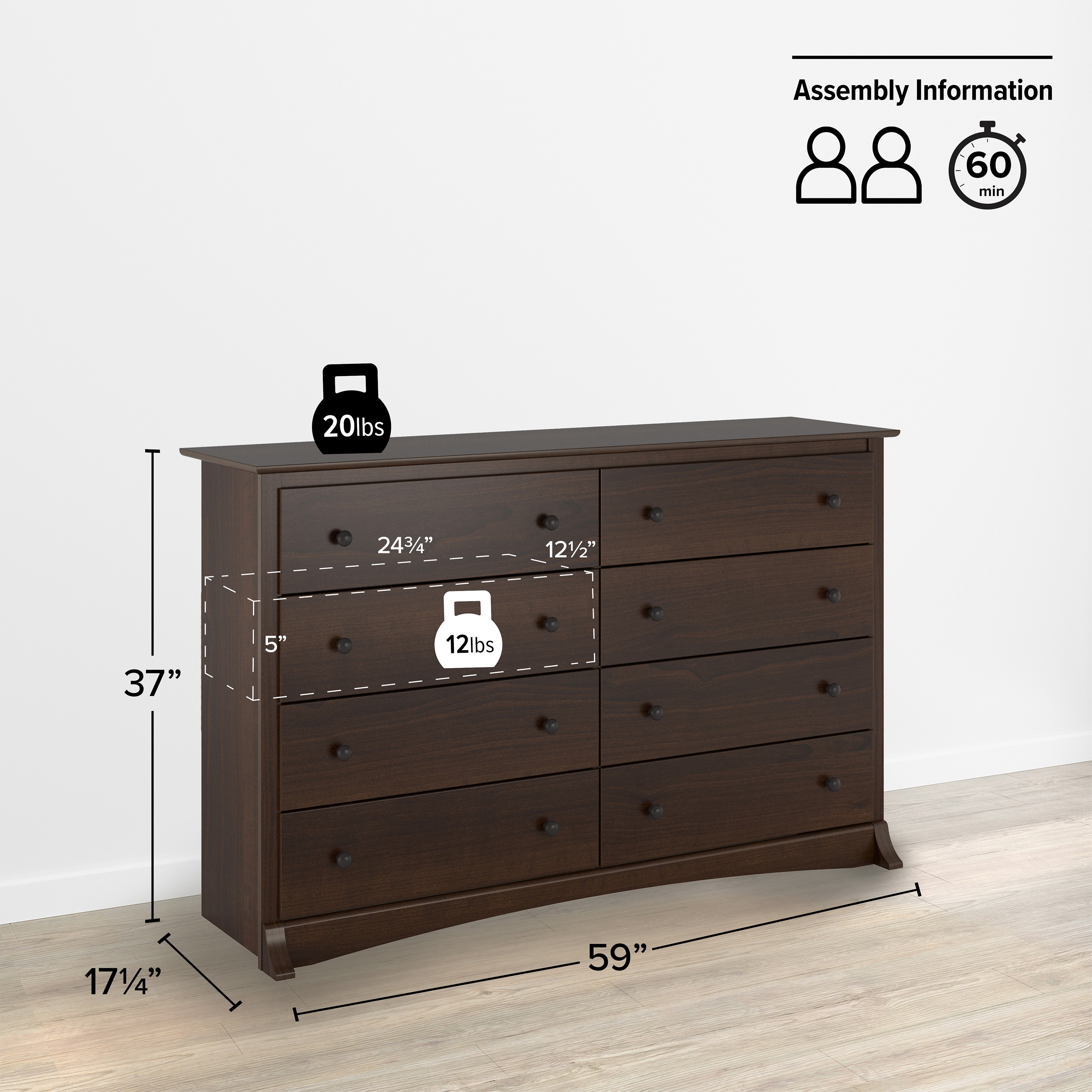 Prepac EDC-6338 dressers - View #2