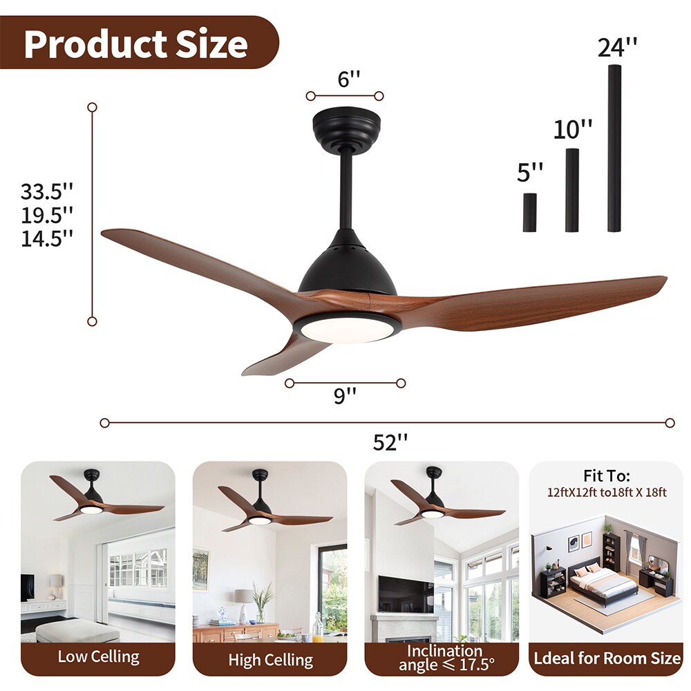 Sofucor LW-52153-BK-SMW Ceiling-Fans - View #4