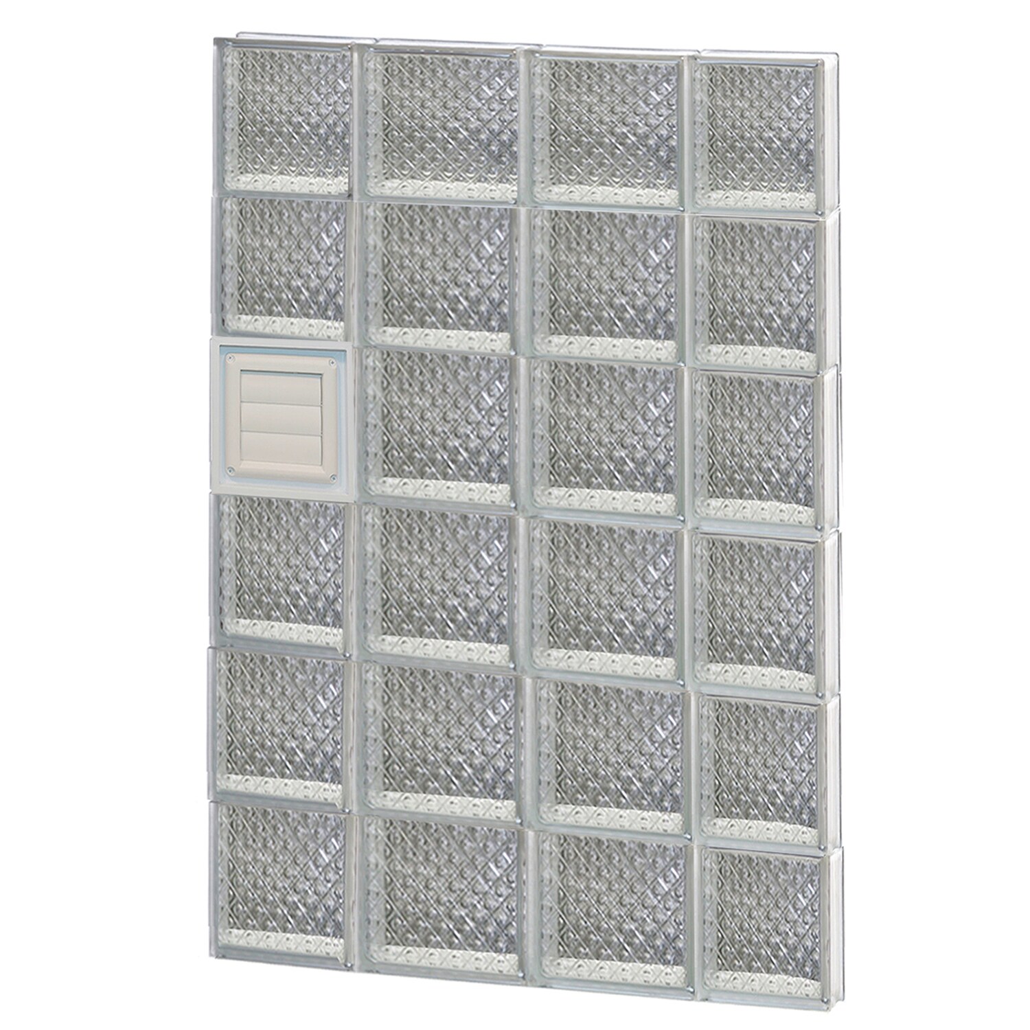 REDI2SET D2848DP Diamond Glass 27-in x 46-1/2-in Frameless Replacement Dryer vent Glass Block Window