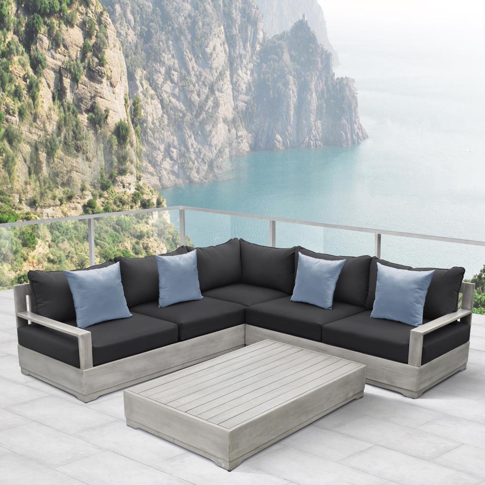 Martha Stewart Hillcrest 3 Piece Patio Conversation Set with Gray Polyester Cushions at Lowes