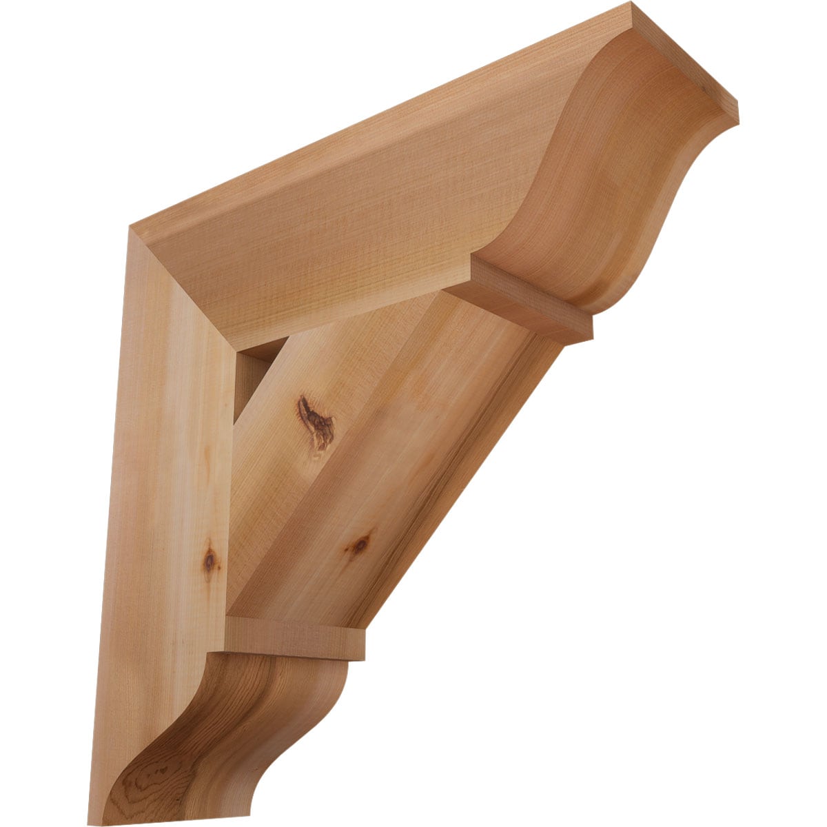 Ekena Millwork BKT06X20X20TRA01SWR Traditional traditional smooth 5-1/2-in x 20-in x 20-in Western red cedar Brown Wood Standard bracket