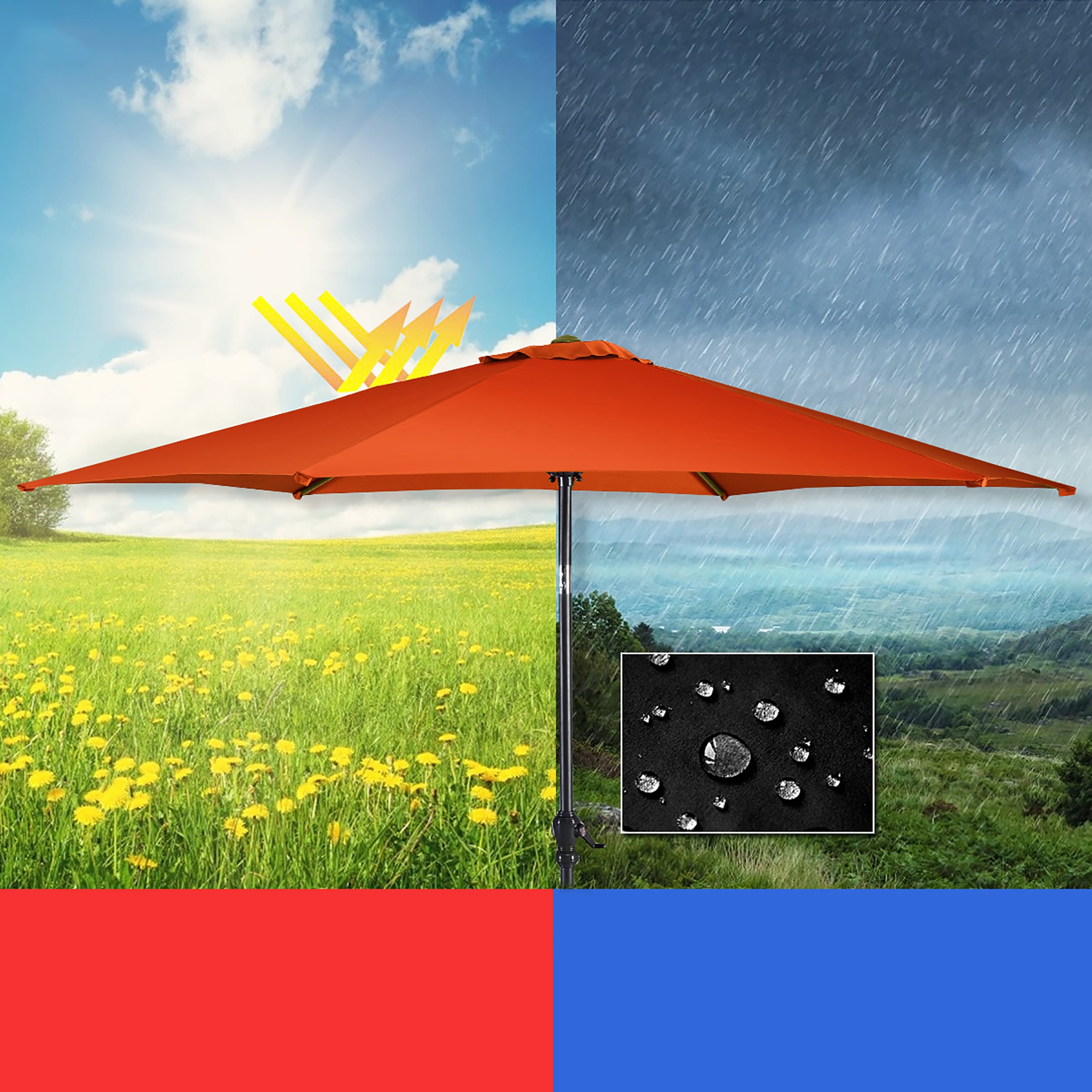 Costway OP2806OR Umbrellas-2 - View #4