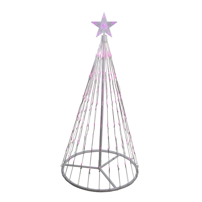 Northlight 48-in Christmas Tree Free Standing Decoration with Pink LED ...