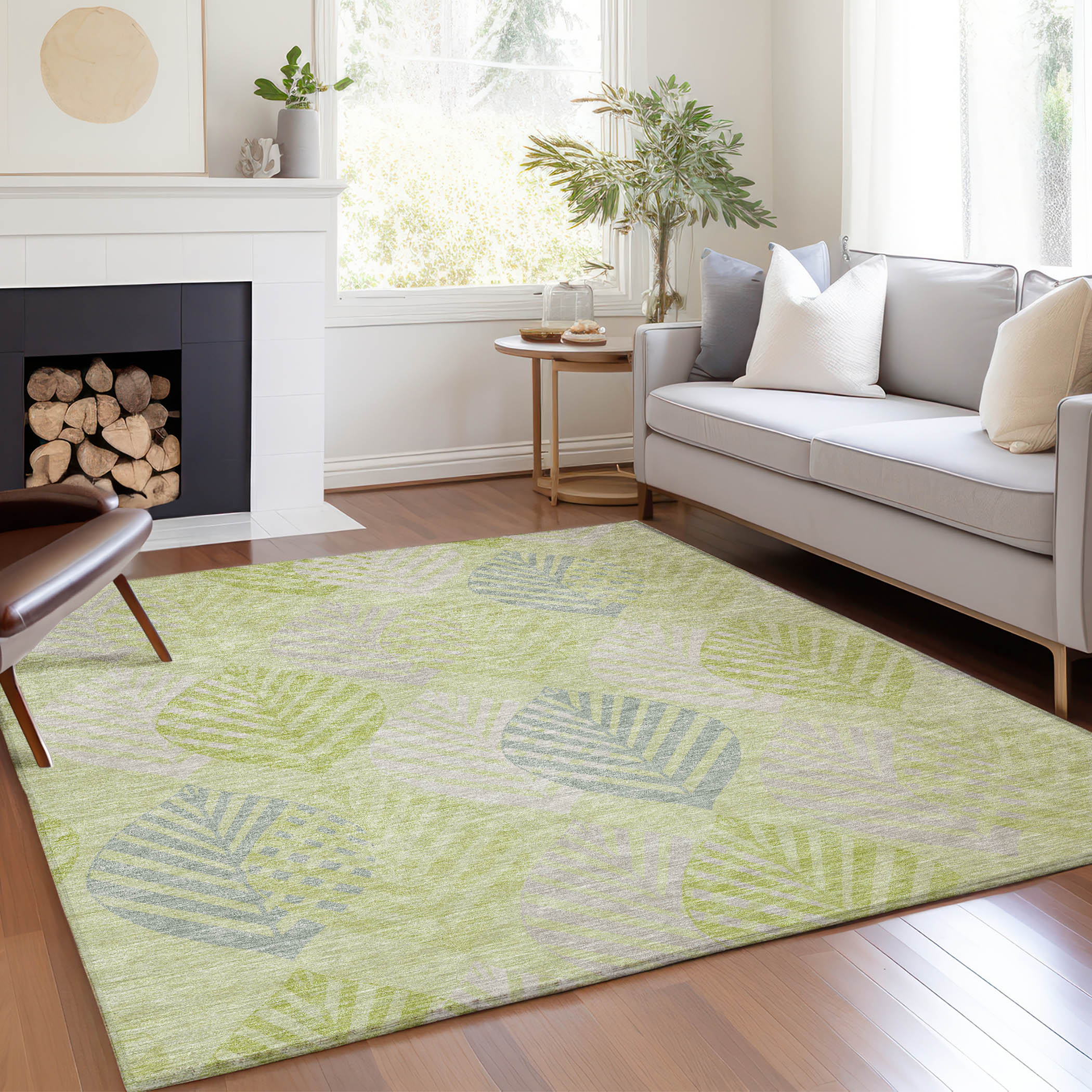 Addison Rugs ACN744AL8X10 Chantille ACN744AL 8 x 10 (ft) Polyester Aloe Rectangular Indoor/Outdoor Geometric Machine washable Area rug