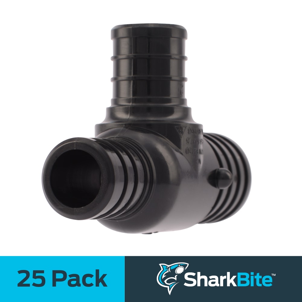 SharkBite UP414 1-in x 3/4-in x 3/4-in PEX Crimp Poly Reducing Tee (25-Pack)