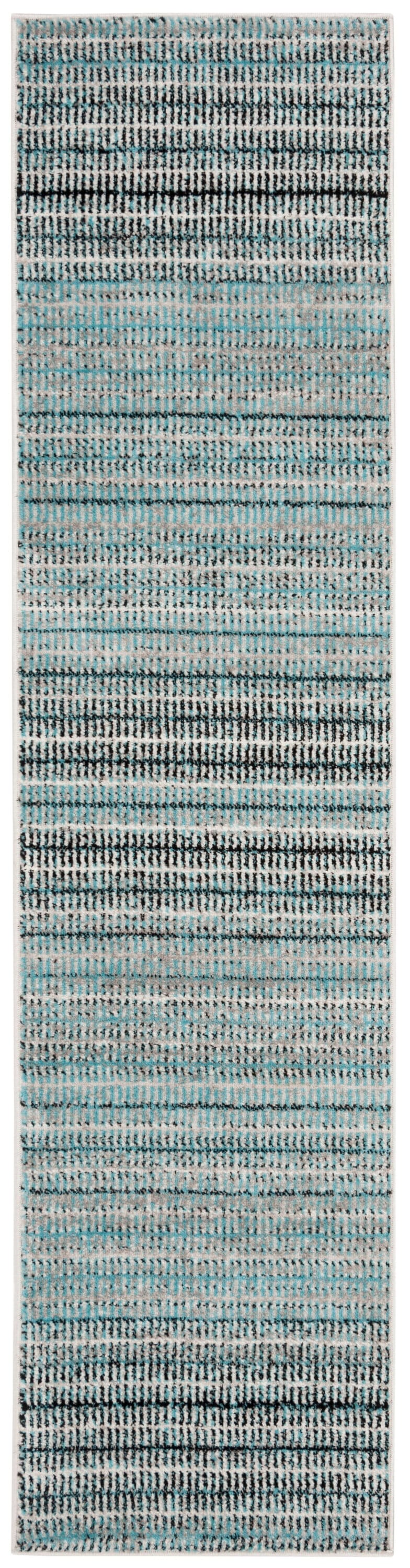 Reversible Medallion Blue Synthetic 24x12 Rectangular Rug