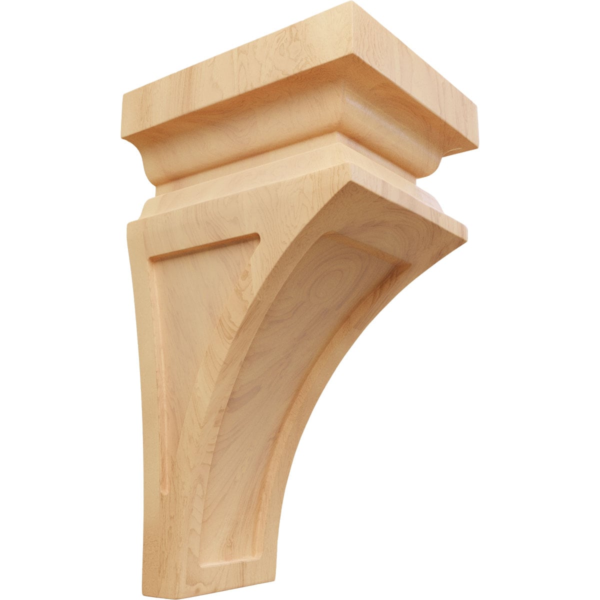 Ekena Millwork CORW05X05X10NERO 5-in x 5.75-in x 10-in Unfinished Red Oak Wood Paintable/Stainable Corbel