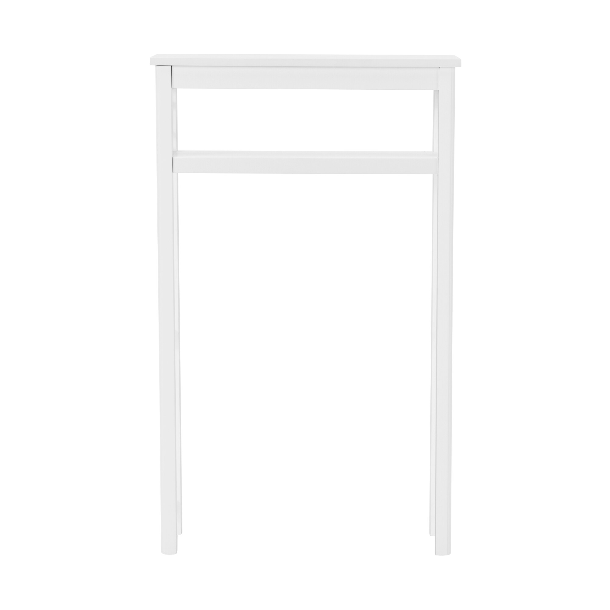 White Wood Adjustable Over-the-Toilet Storage Shelf