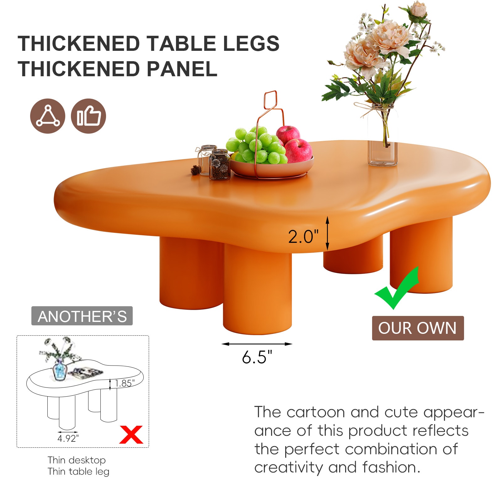 Oizaye DB-CT-3302ORANGE Coffee-Tables - View #3