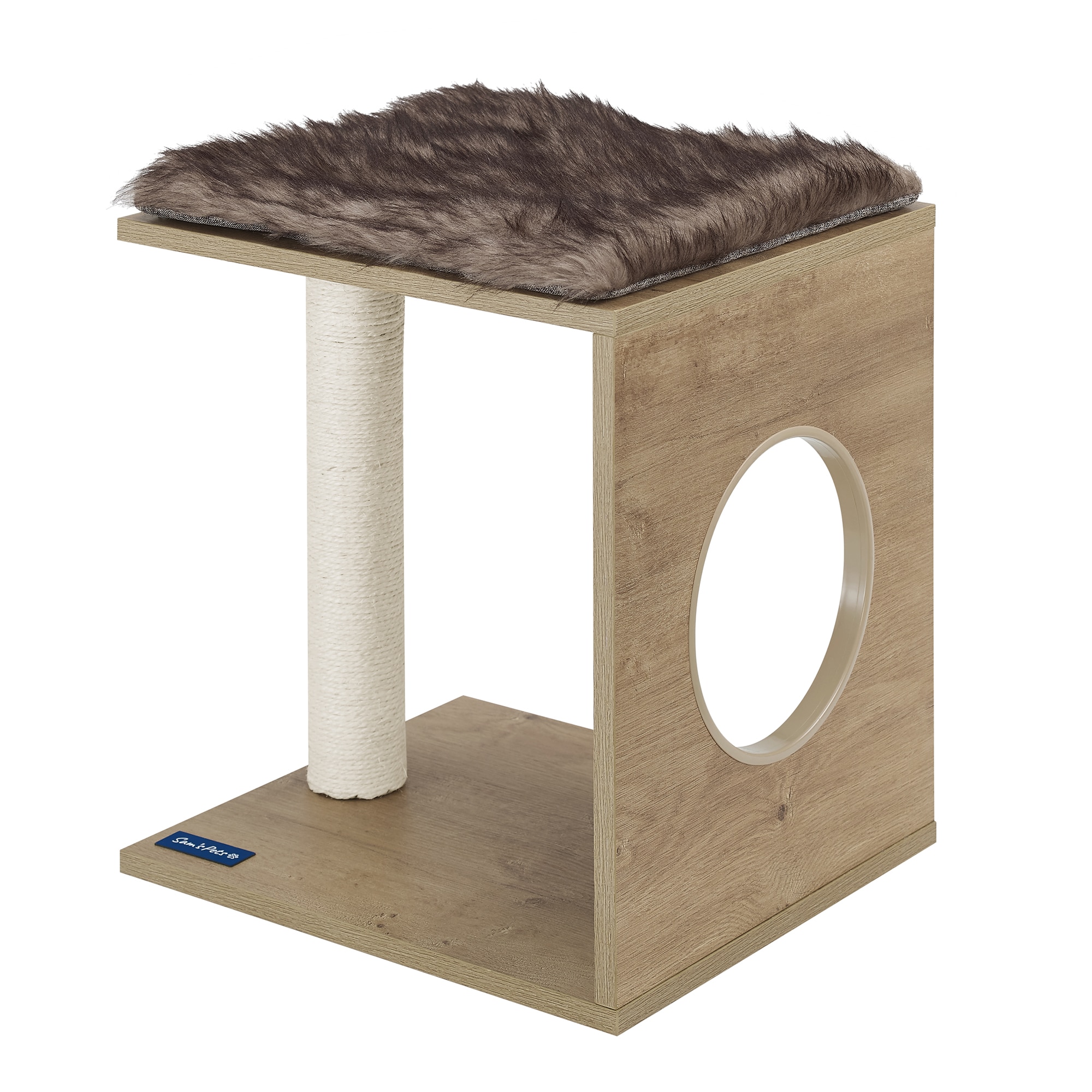 Sam's Pets SP-CT1277BR 17.32-in x 15.75-in Brown Polyester Cat Scratching post