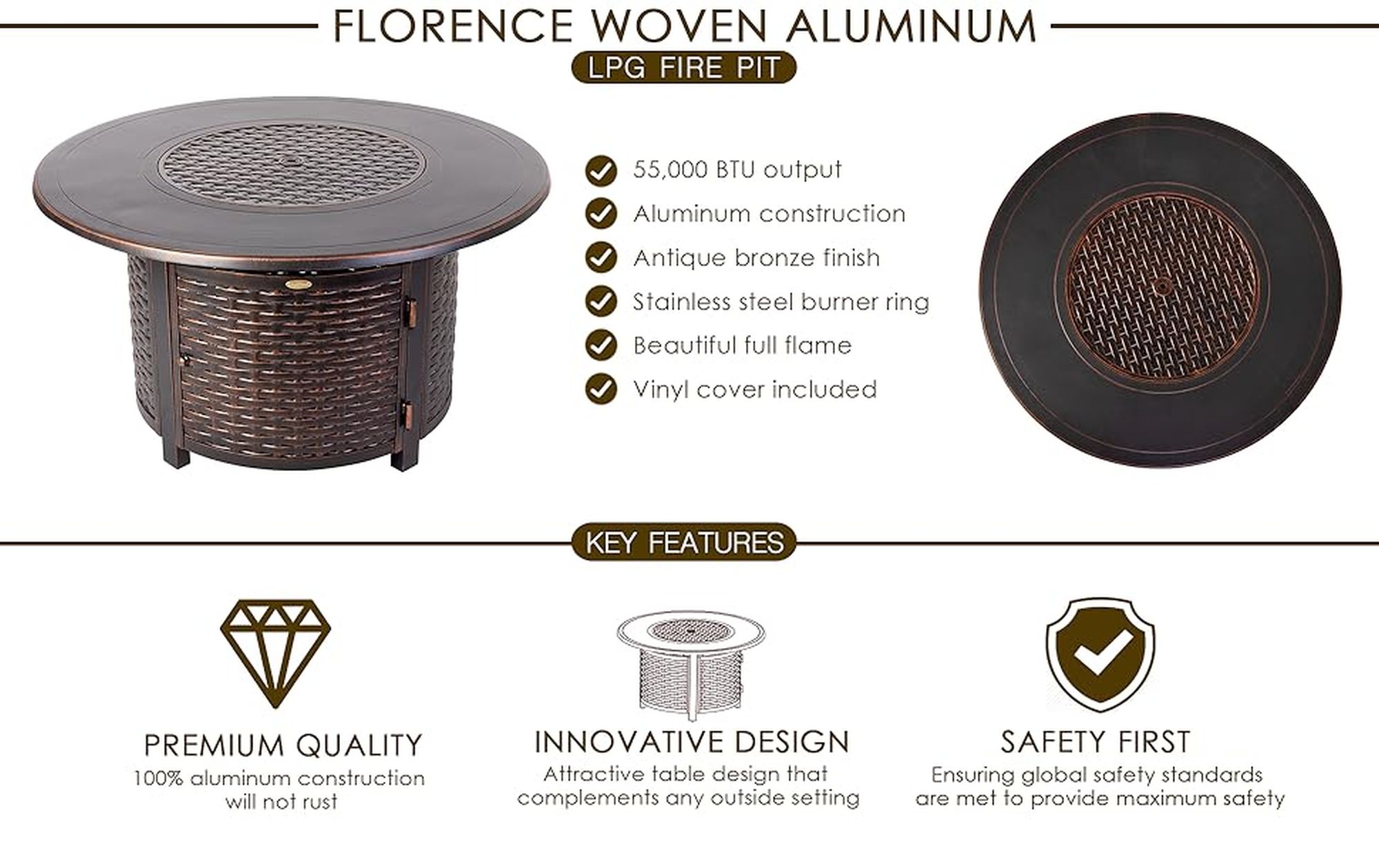 Fire Sense 62373 Outdoor-Gas-Firepits - View #10