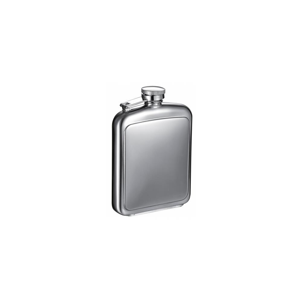 Visol VISOL2934  VF6021 Vitak Polished and Brushed Metal Hip Flask- 8 oz