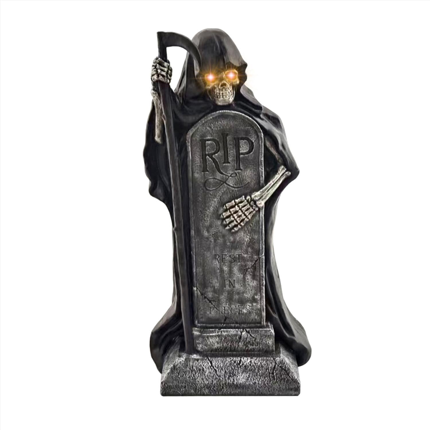 Haunted Hill Farm HHMG040-1RPR-BLK 3.25-ft Freestanding Lighted Reaper Porch decoration