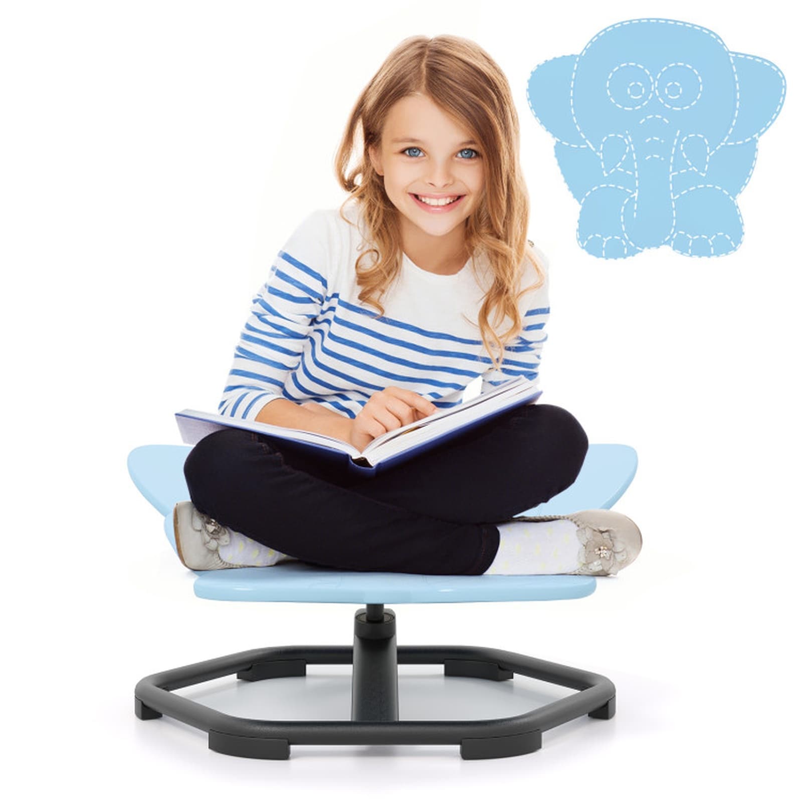 SUGIFT - Kids Sensory Swivel Chair with 360-Degree Spin Non-Slip Metal Base Silent Ball Bearings ...