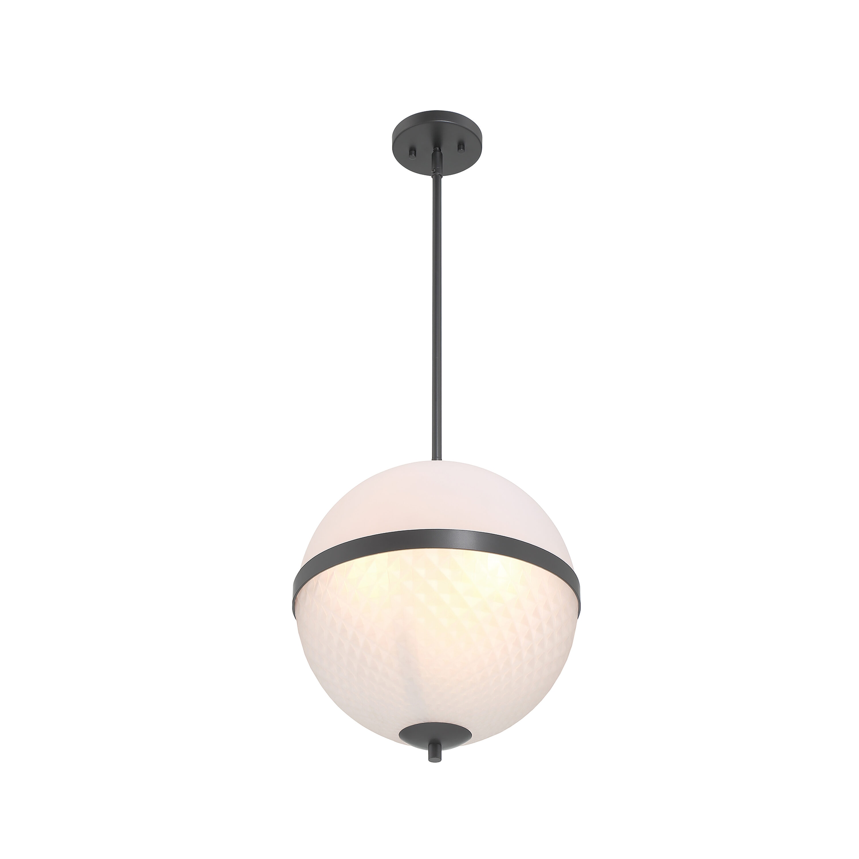 Dia Matte Black and Brass Glass Pendant Light