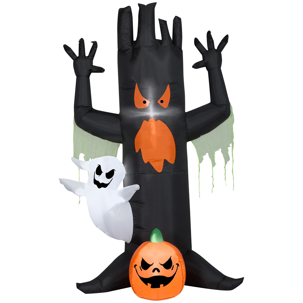 Gemmy Airblown Inflatable Halloween Ghostly Tree Scene 7 ft Tall Black