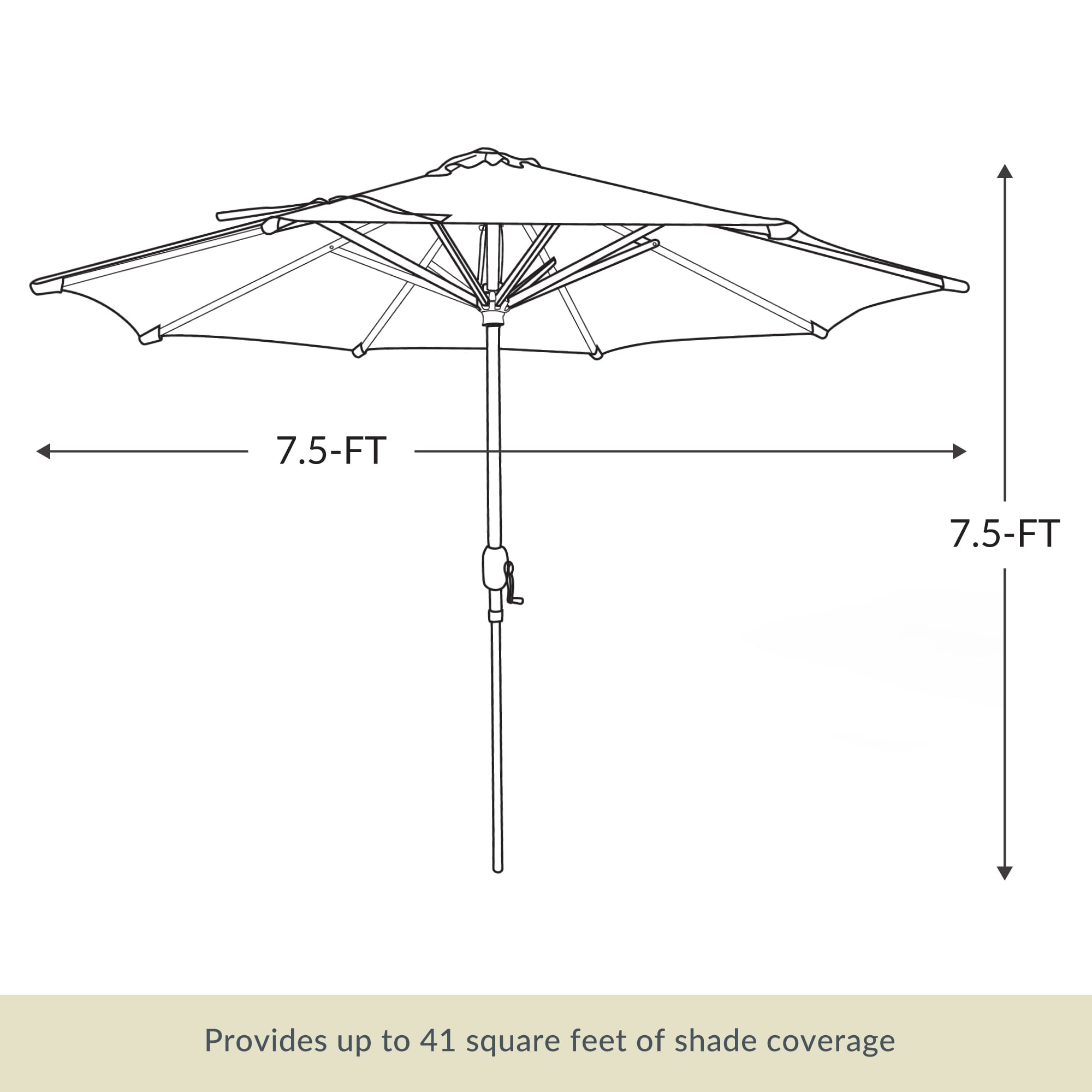 Island Umbrella 7.5 ft Hexagon Market Patio Umbrella with Crank and ...