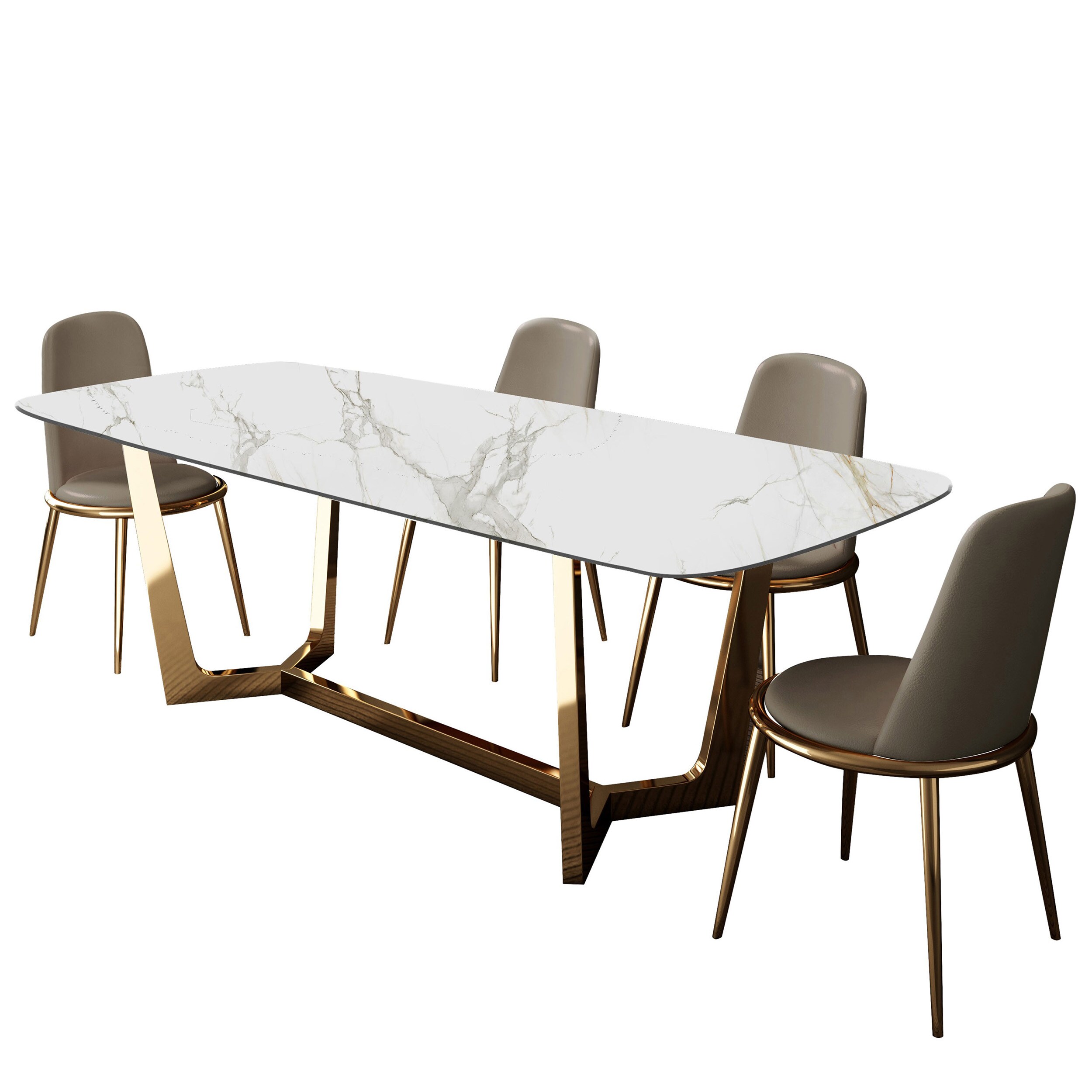Furniture of America IDF-3701GDT-5PC Dining-Sets - View #2