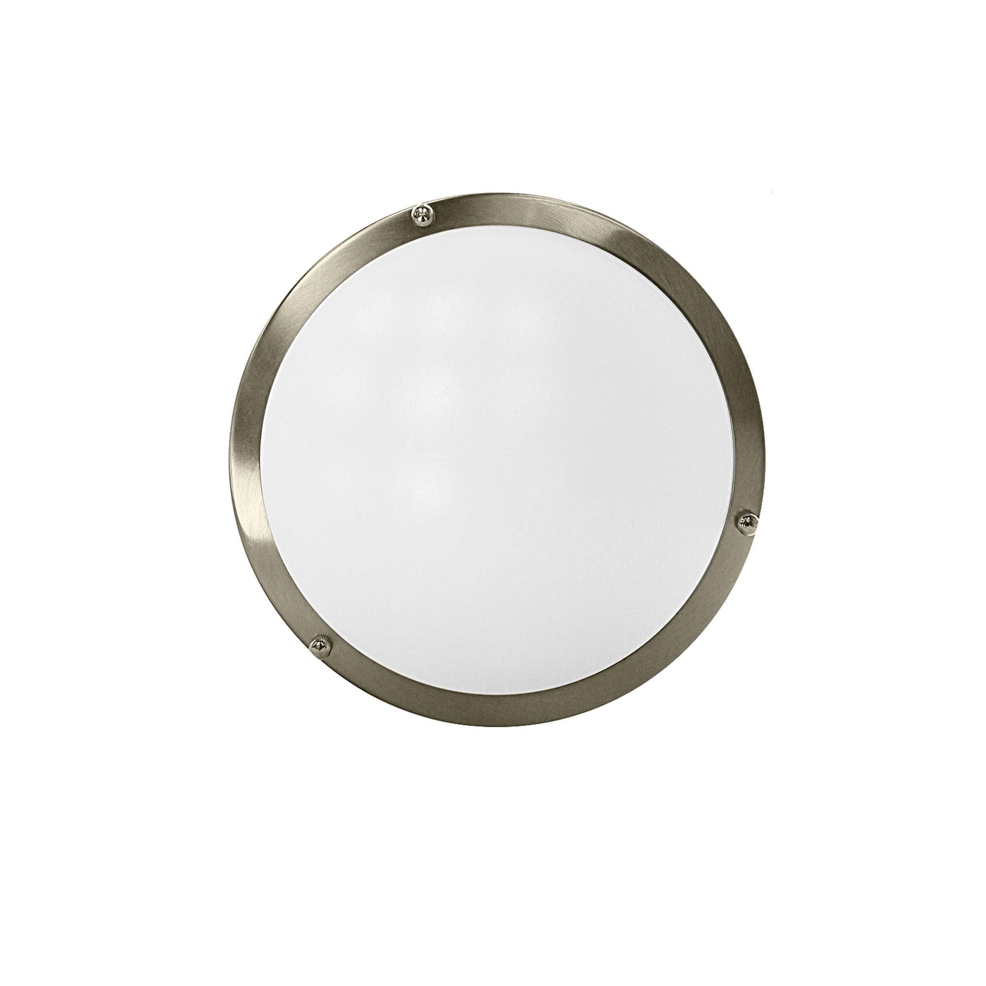 Modern 12" Brushed Nickel LED Flush Mount Ceiling Light, White Acrylic