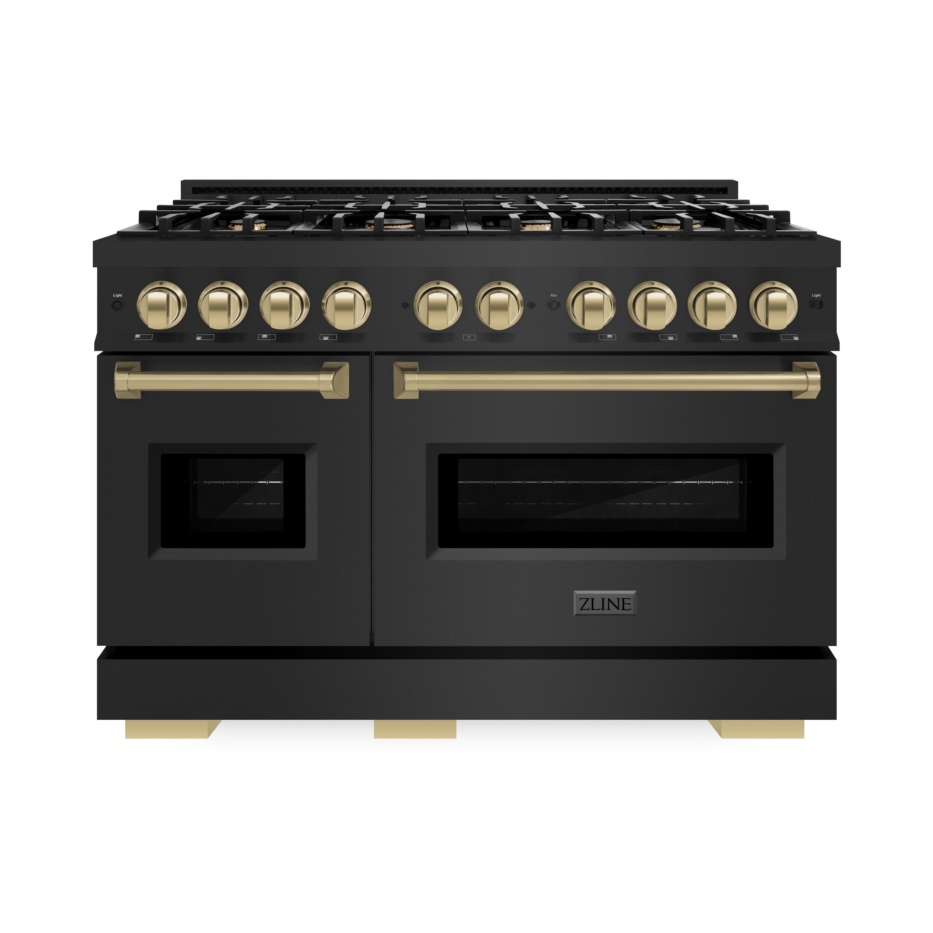 ZLINE KITCHEN & BATH CGRBZ-48-CB Classic 48-in 8 burners 4.2-cu ft / 2.5-cu ft Convection Oven Freestanding Liquid Propane Double Oven Gas Range ( Black Stainless Steel, Champagne Bronze )