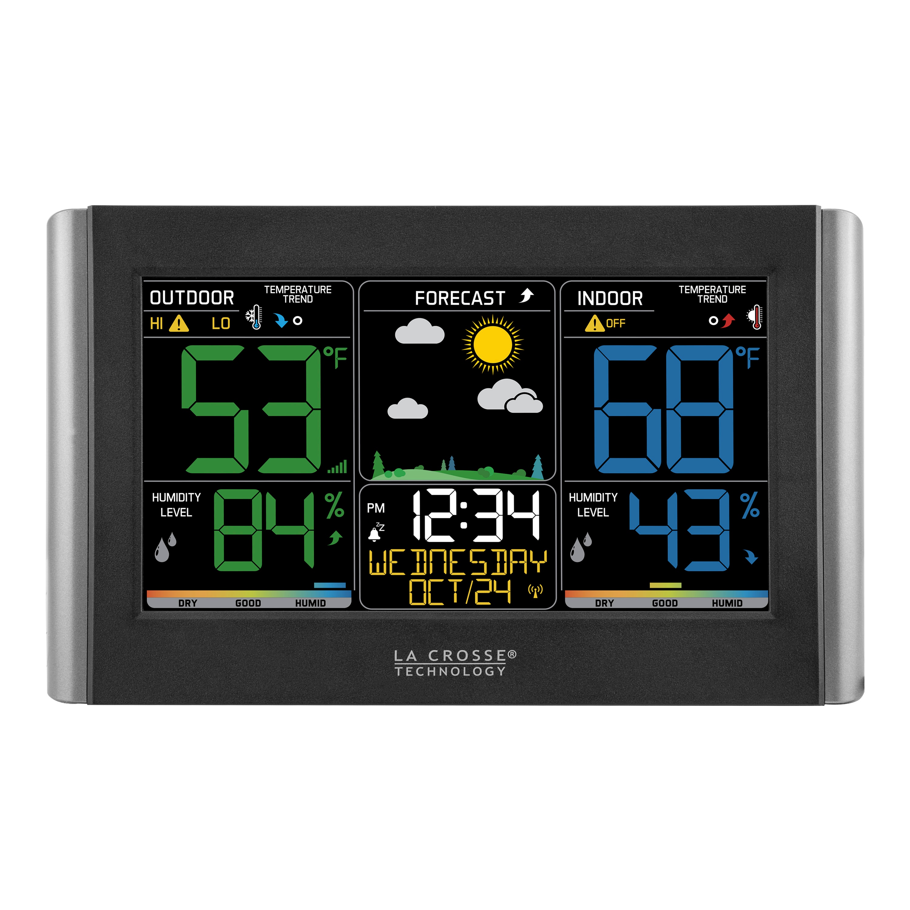 La Crosse Technology Wireless Weather Forecast Station with Colored LCD Display