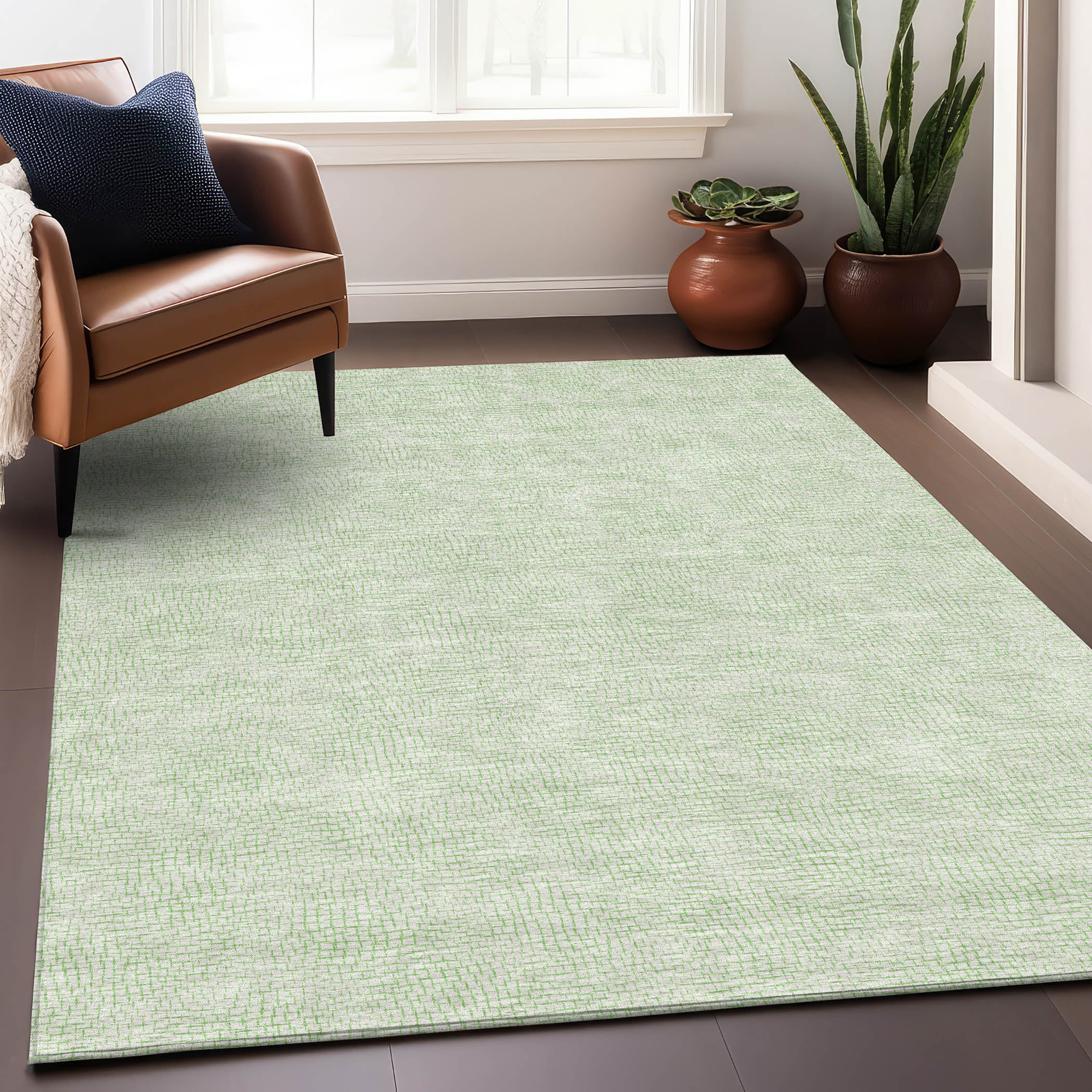 Addison Rugs ACN1058MZ3X5 Chantille ACN1058MZ 3 x 5 (ft) Polyester Mint Rectangular Indoor/Outdoor Geometric Machine washable Area rug