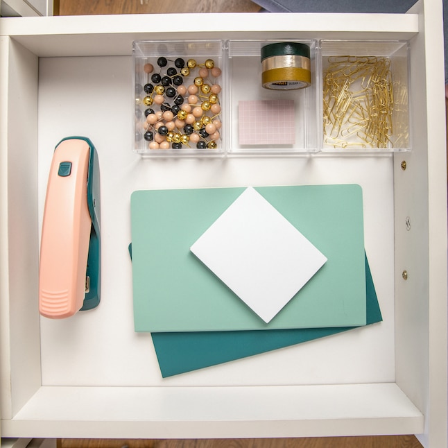 Martha Stewart Plastic 3 Compartment Desktop Drawer Organizer, Pack of ...