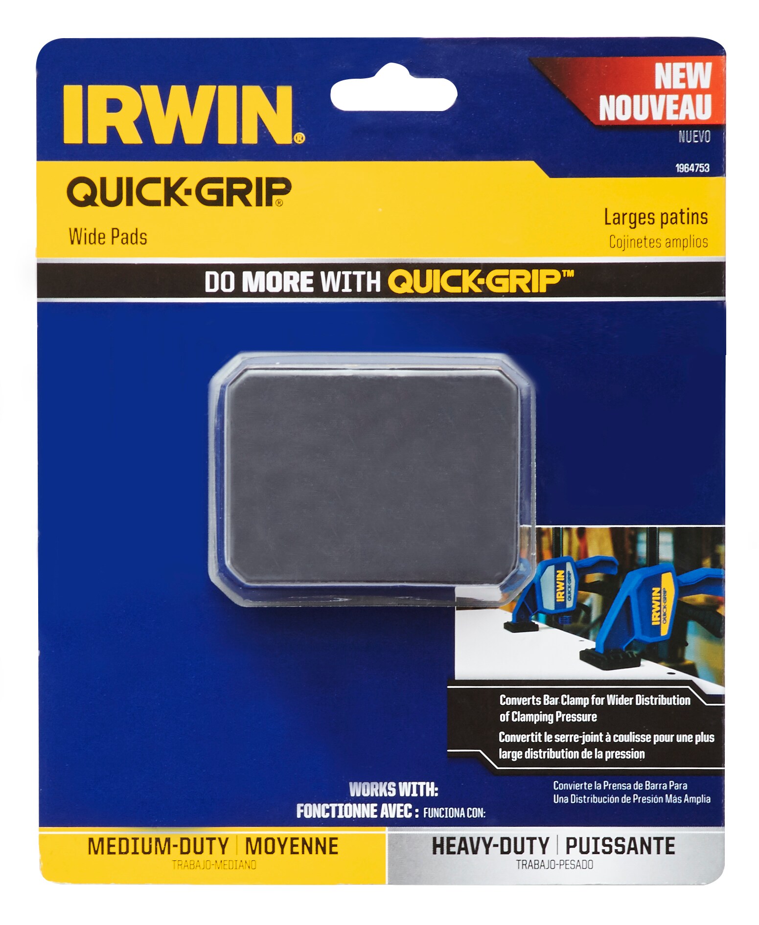 PK2 FOR IRWIN QUICK-GRIP IRWIN QUICK-GRP BAR CLAMP WIDE PADS FOR IRWIN QUICK-GRIP 