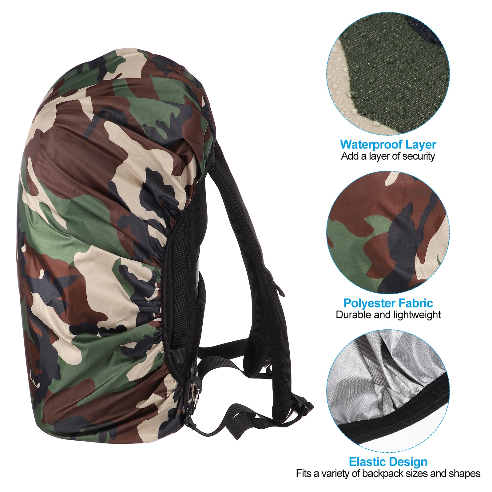 PATIKIL 45-55L Waterproof Rucksack Cover Non-Slip Backpack Rain Cover for  Travel Hiking Camping Climbing L Classic Camo in the Bags & Backpacks  department at Lowes.com