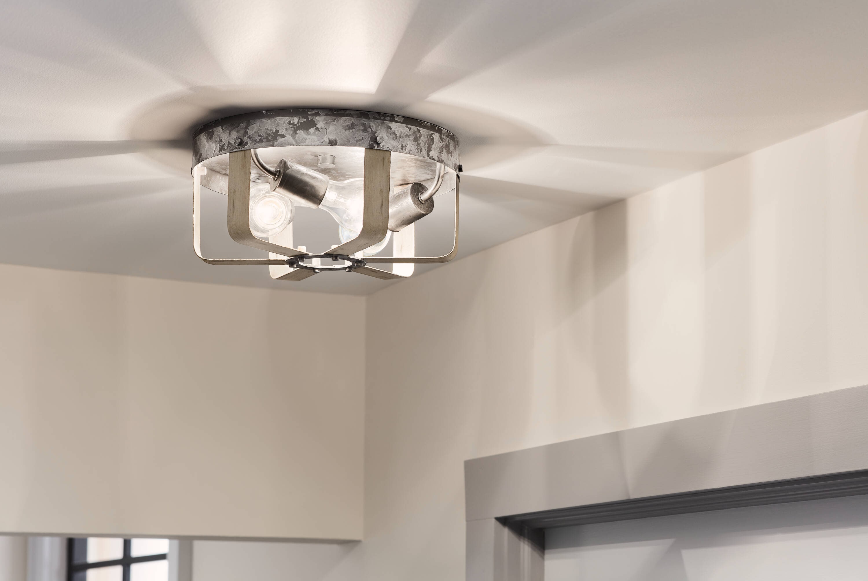 Kichler 38241 Gartin 1 -Light 12.25-in Antique Steel Flush Mount Light