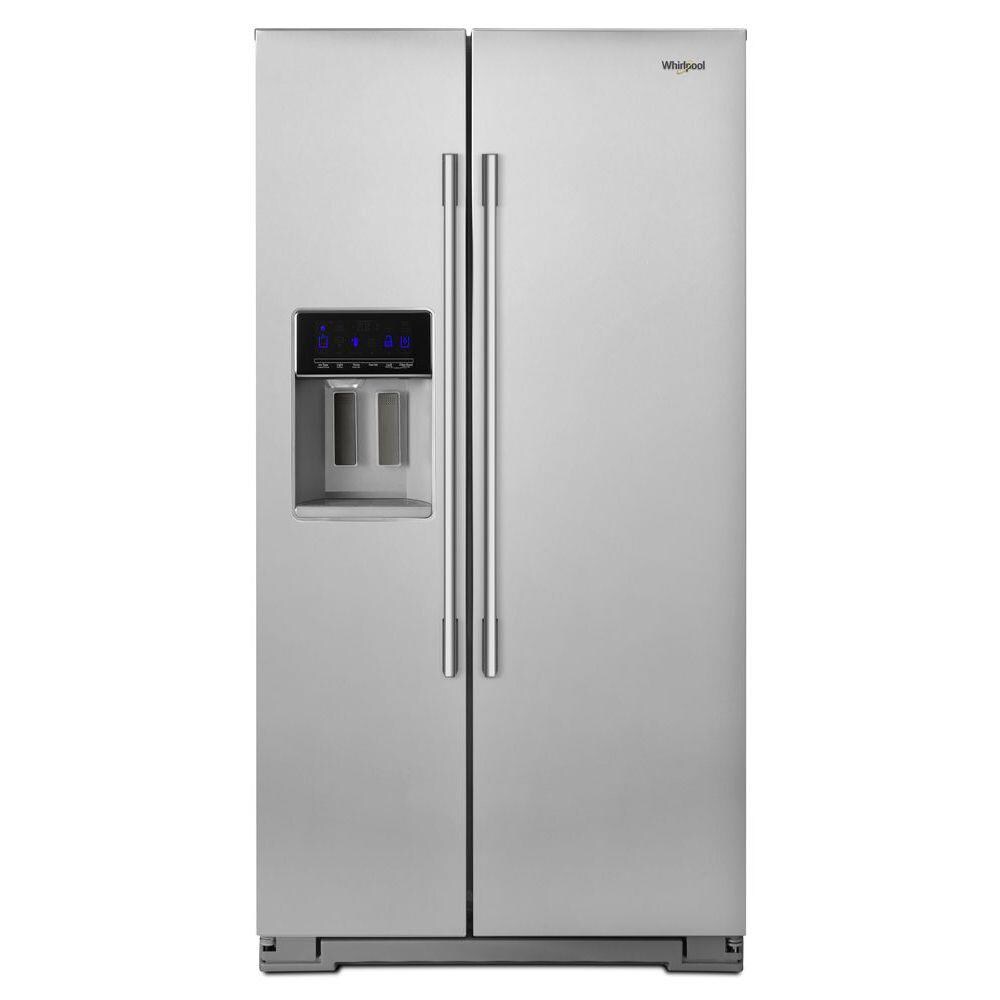 Whirlpool 20.6-cu ft Counter-Depth Side-By-Side Refrigerator with Ice and Water Dispenser and In 