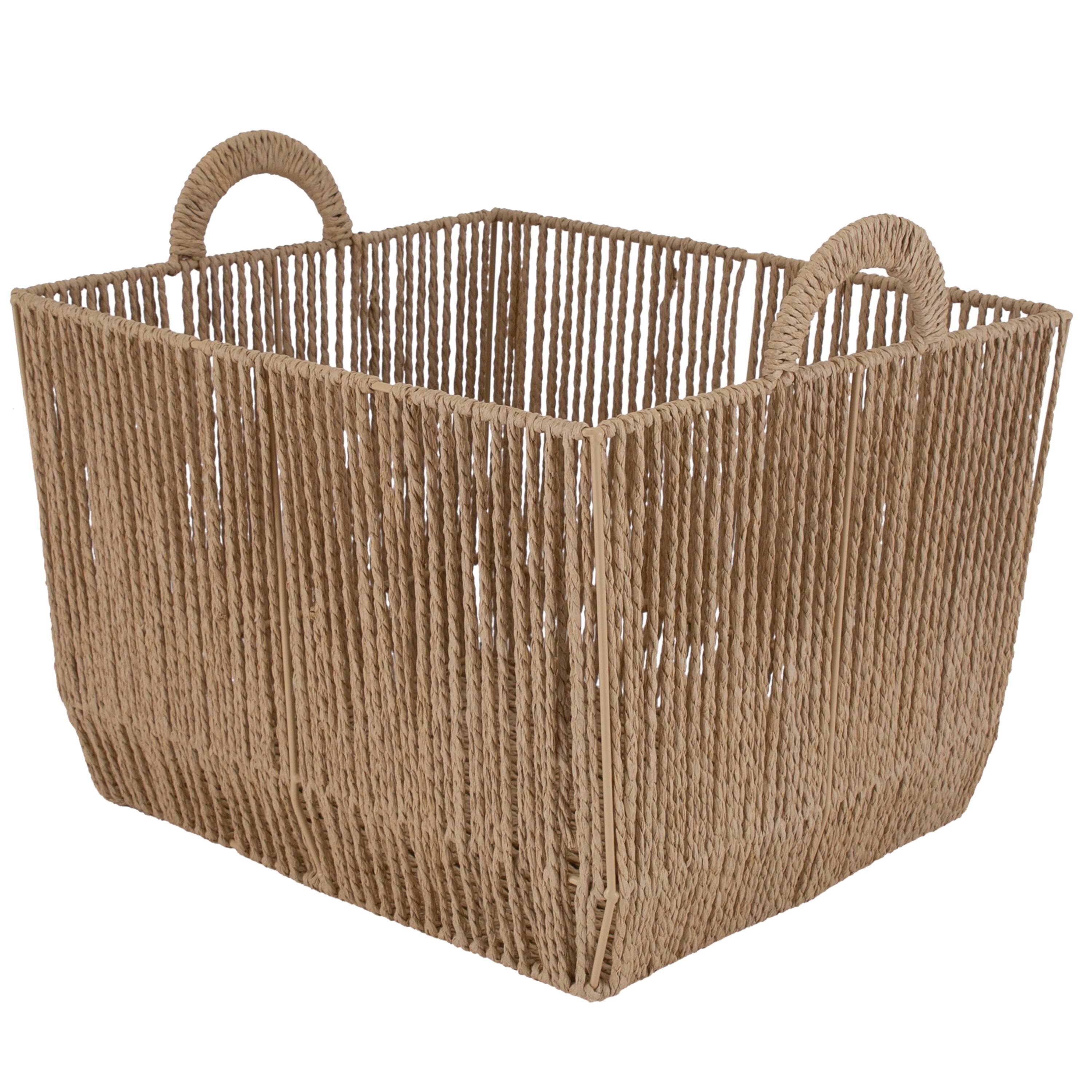 Simplify 10-in W x 8-in H x 12-in D Beige Paper Basket in the