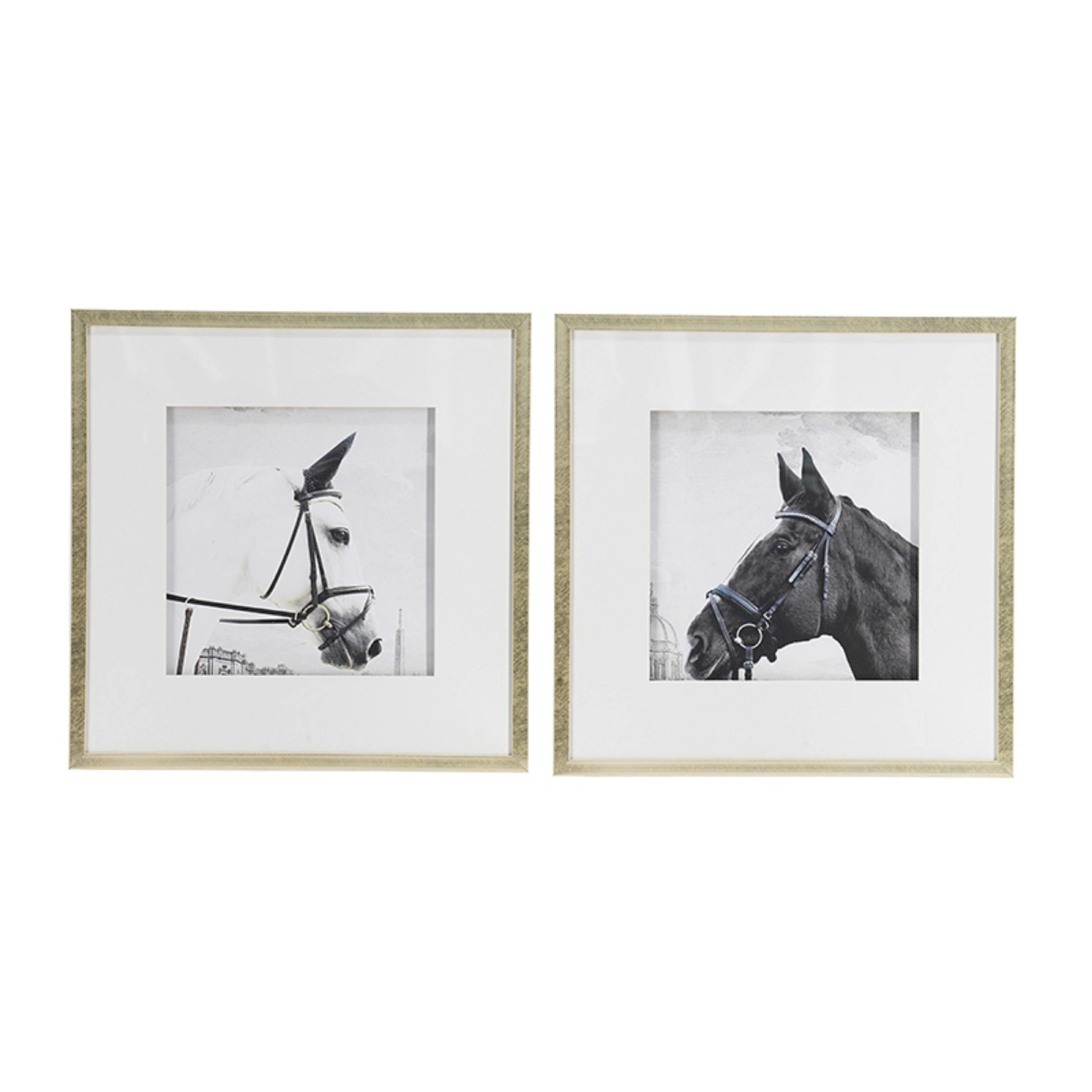 A&B Home 48046 Painting Black/White Framed 22-in H x 22-in W Abstract Glass Hand-painted Painting