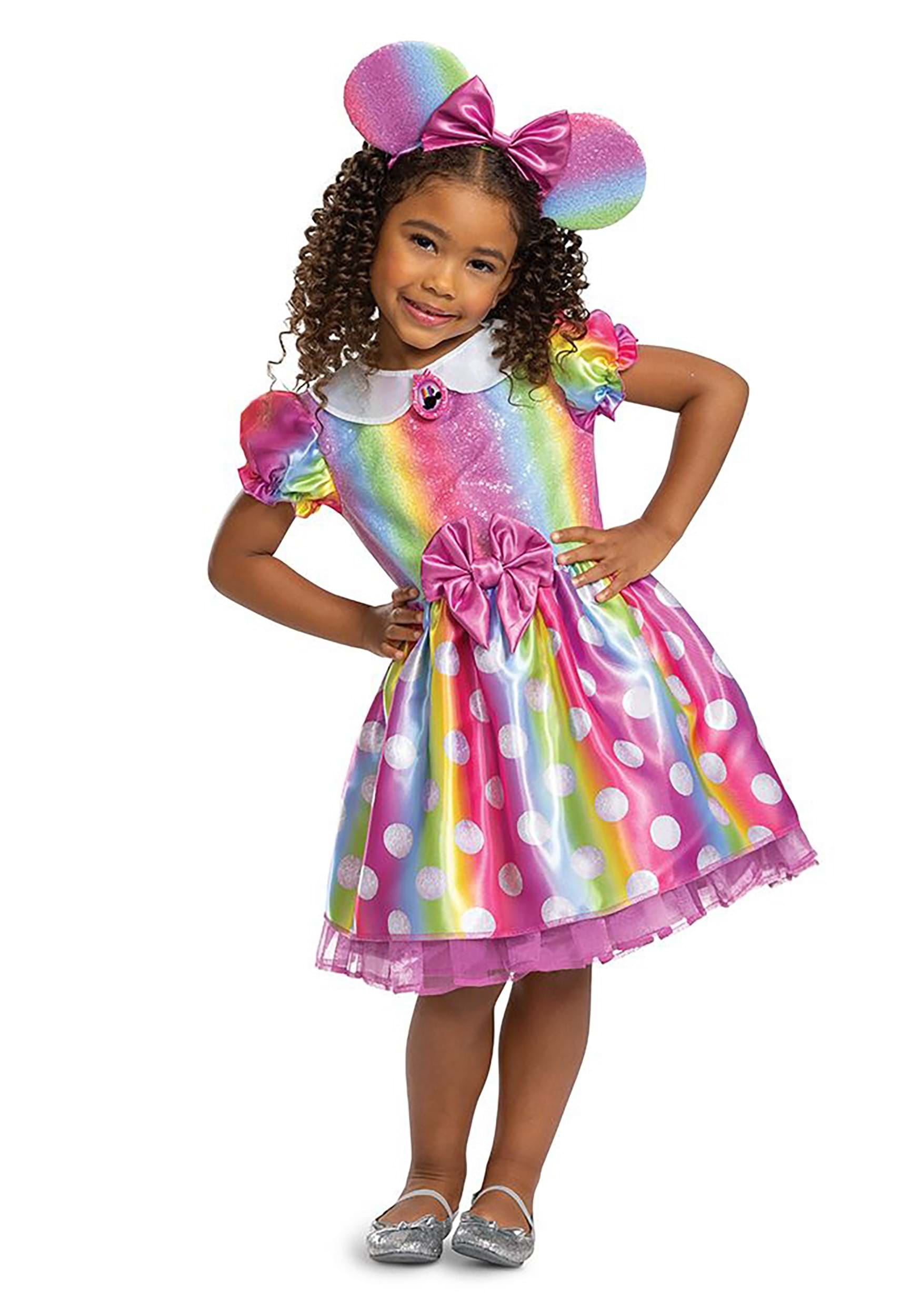 Disguise DI125599-3T/4T Minnie Mouse Rainbow Toddler Costume 3T/4T