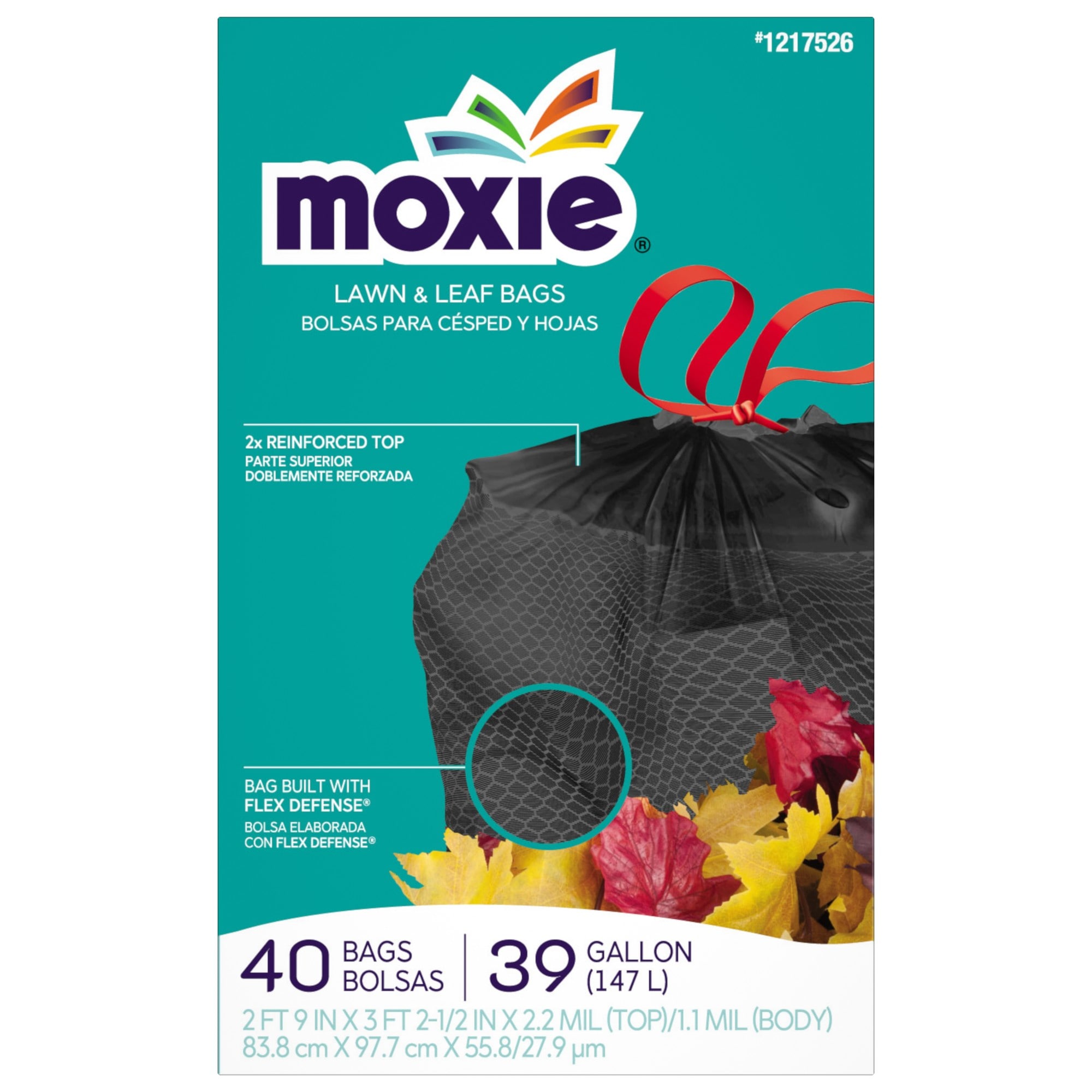 MOXIE 40-Count 39-Gallons Black Outdoor Plastic Lawn and Leaf